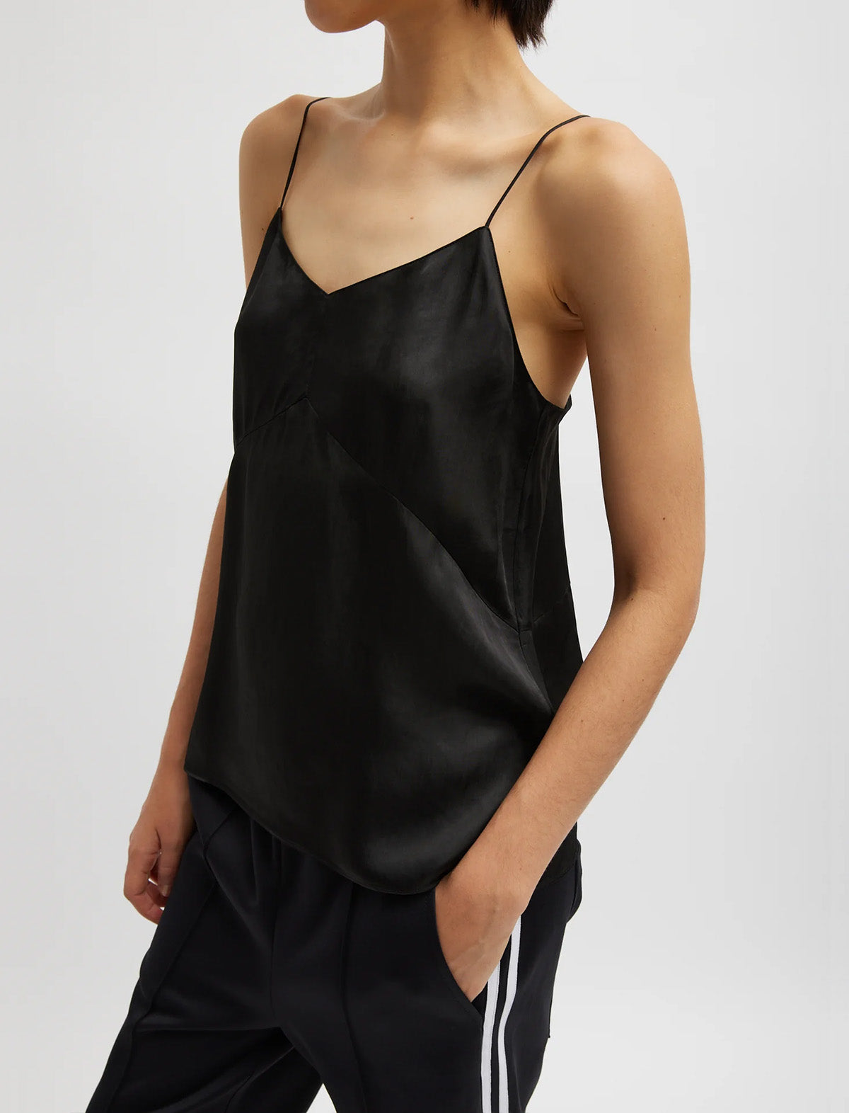 TIBI The Slip Cami in Black