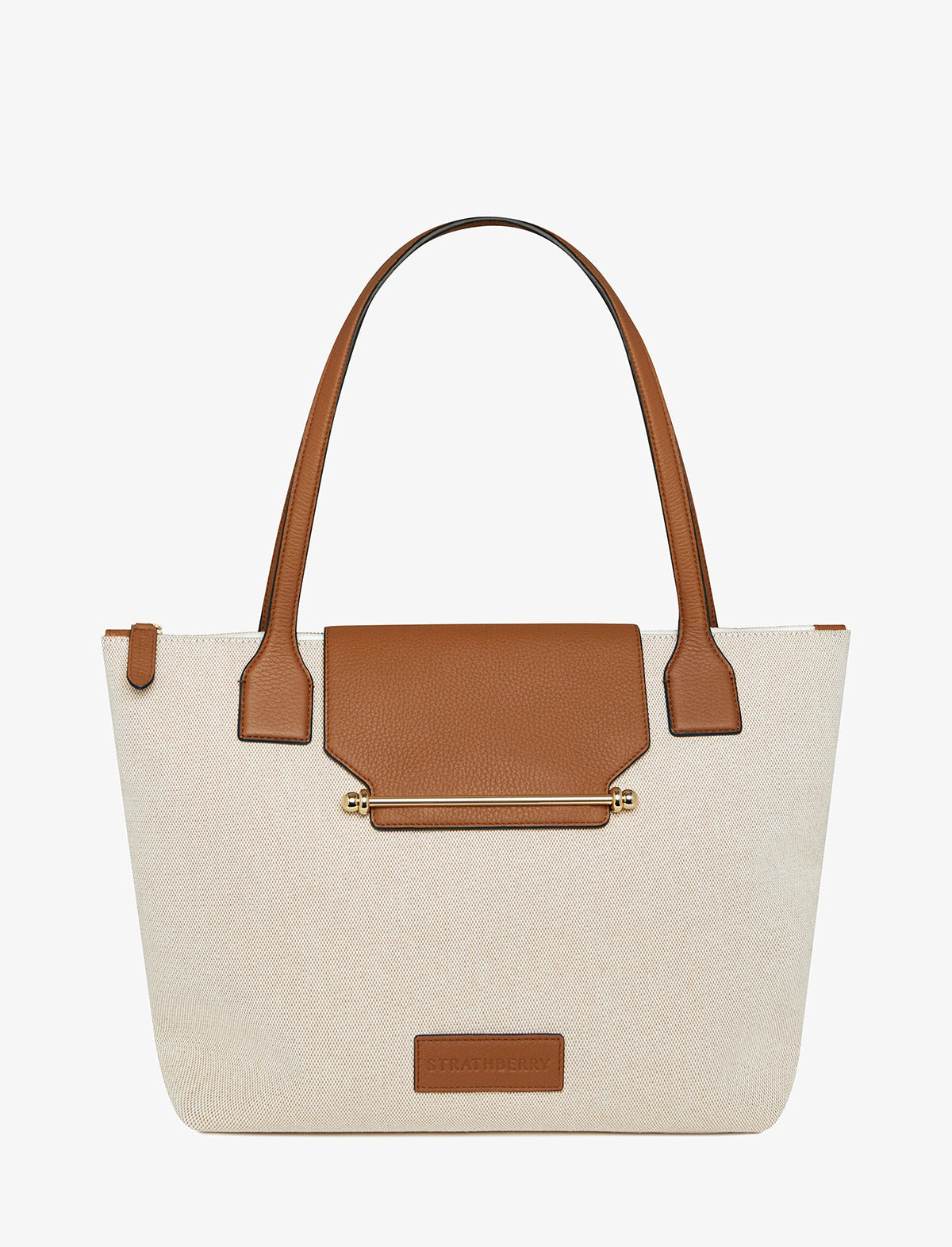 STRATHBERRY Travel Tote Bag in Canvas Ecru/Tan