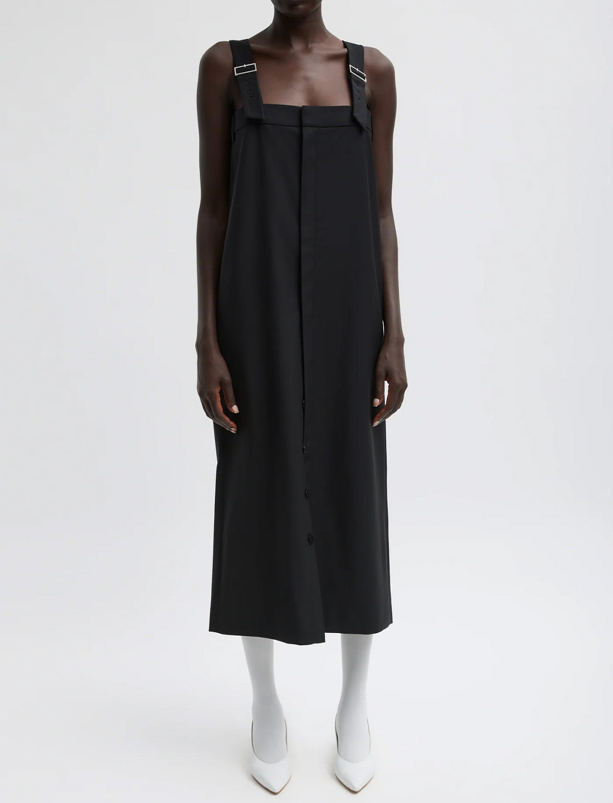 TIBI Tropical Wool Convertible Overall Skirt in Black