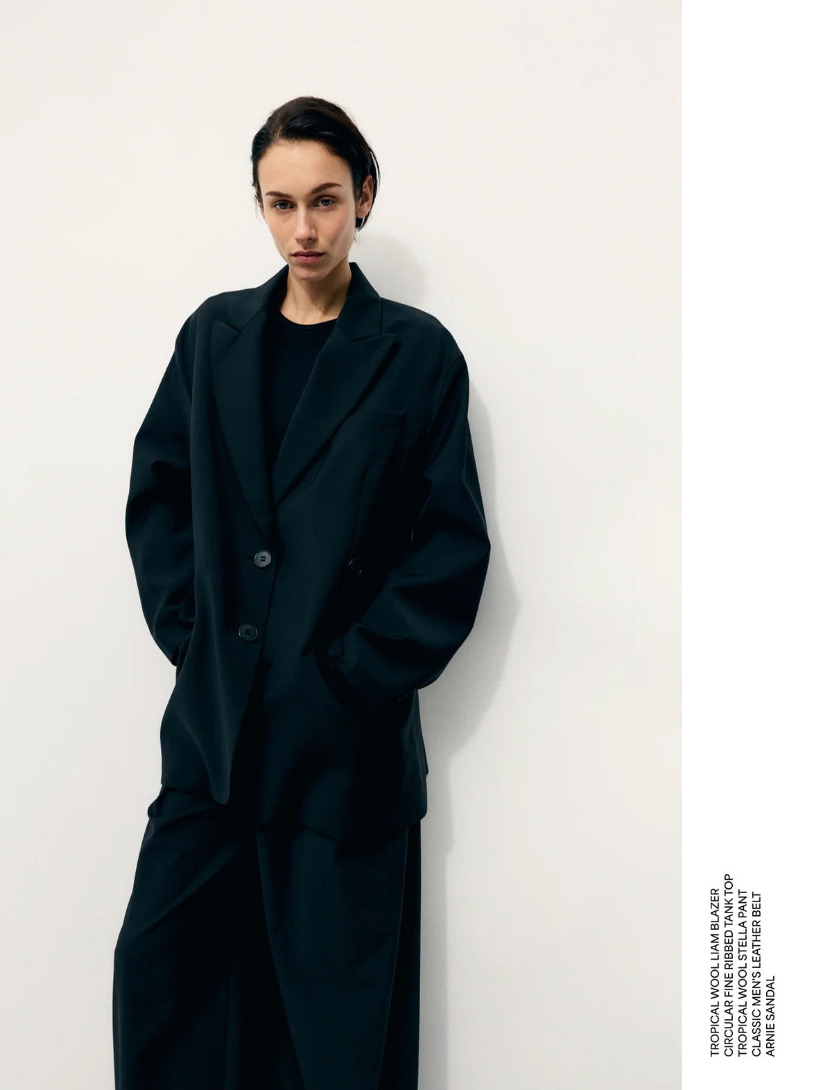 TIBI Tropical Wool Liam Blazer in Black