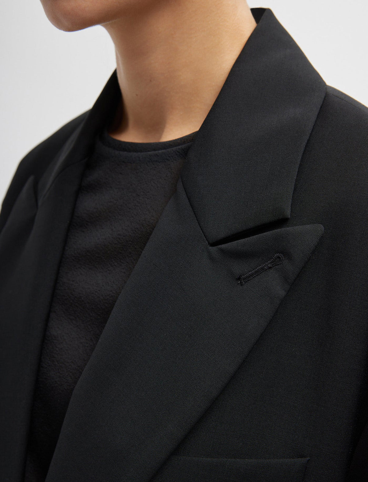 TIBI Tropical Wool Liam Blazer in Black