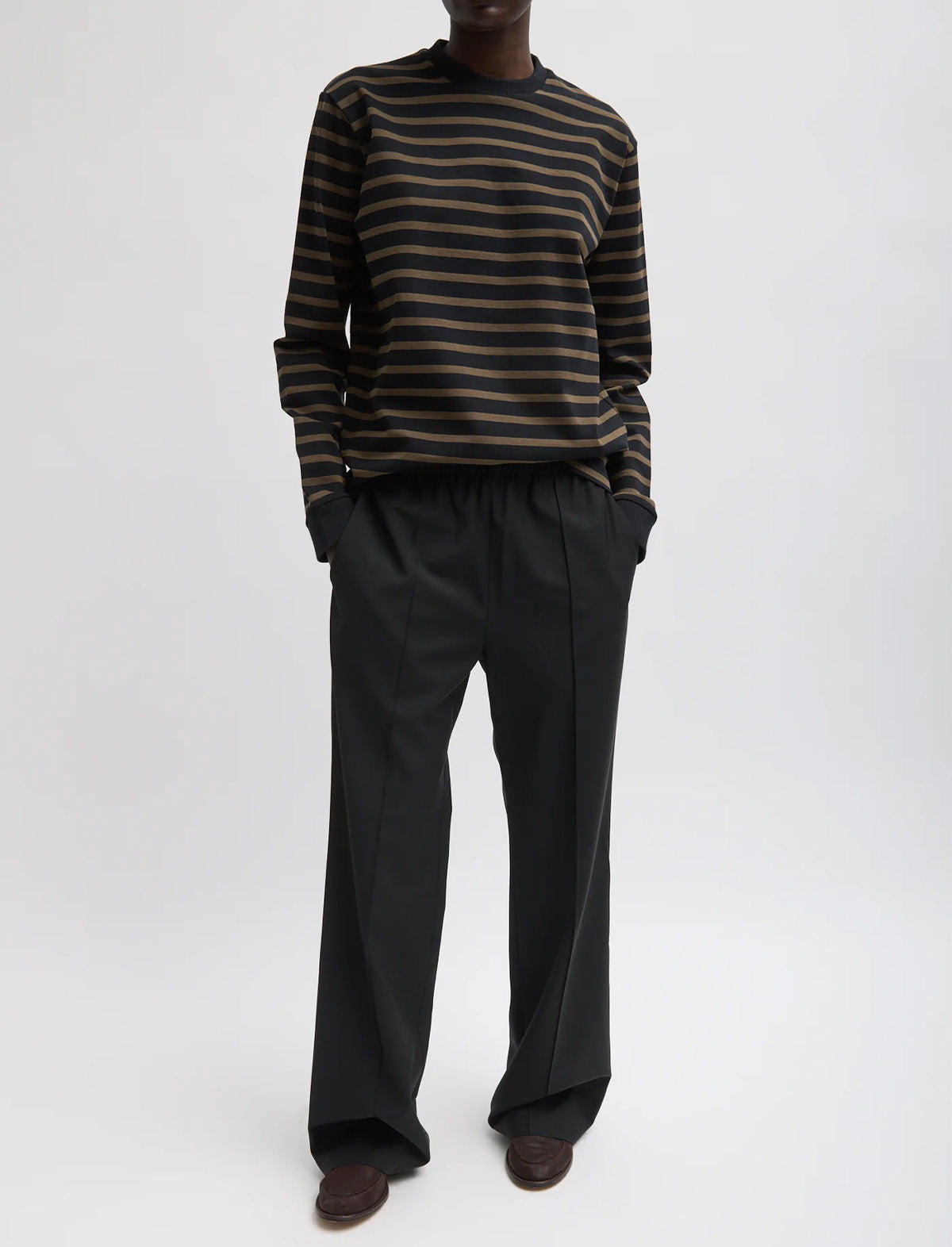 TIBI Tropical Wool Scottie Jogger in Black