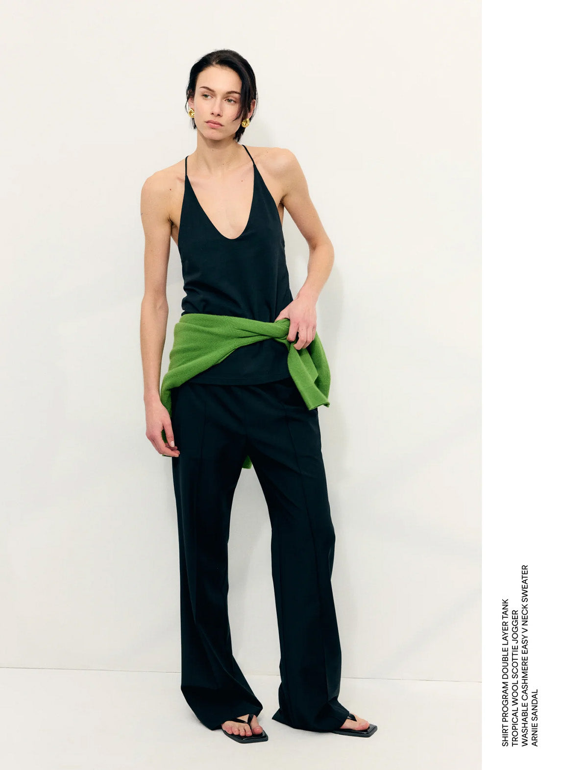 TIBI Tropical Wool Scottie Jogger in Black