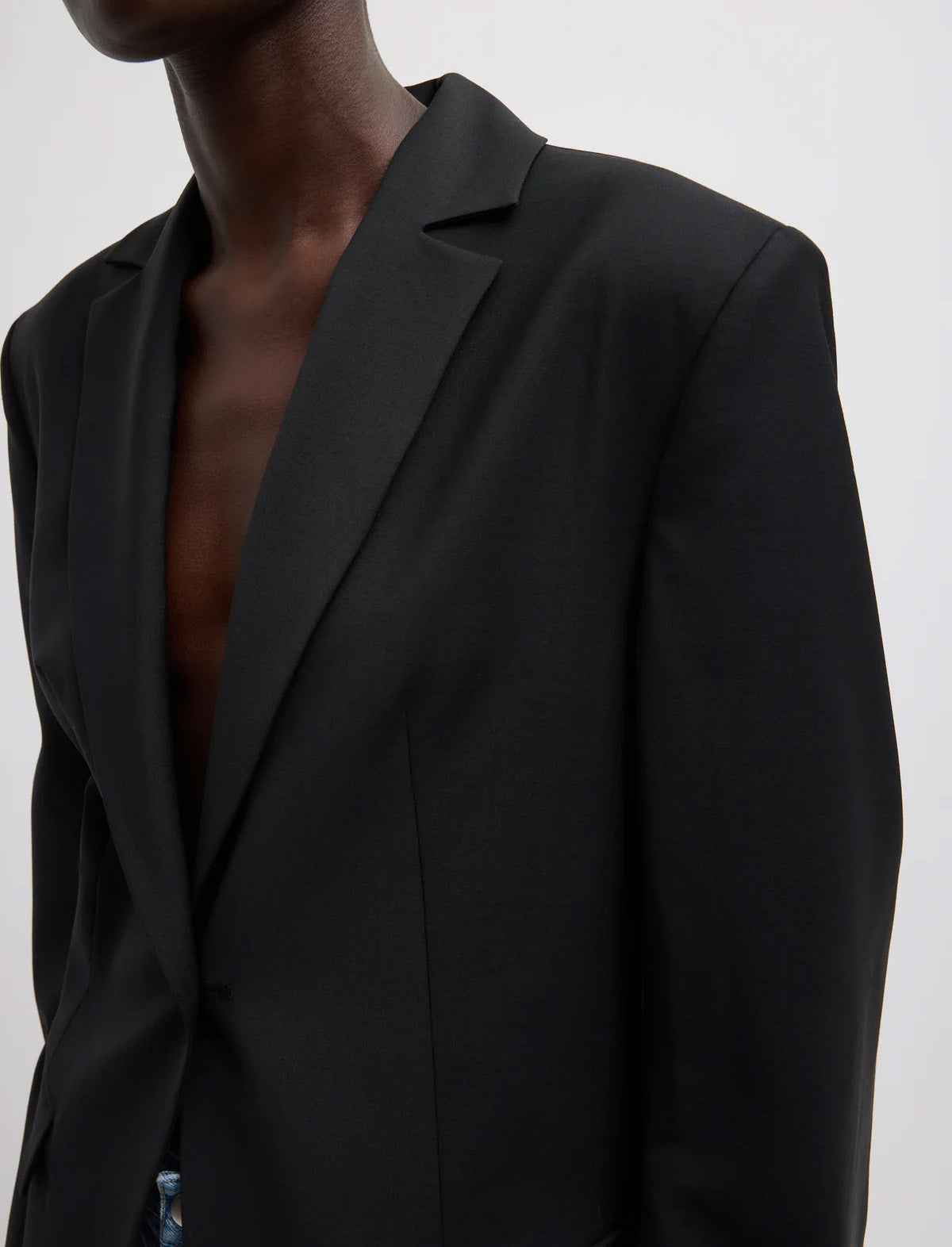 TIBI Tropical Wool Sculpted Blazer in Black