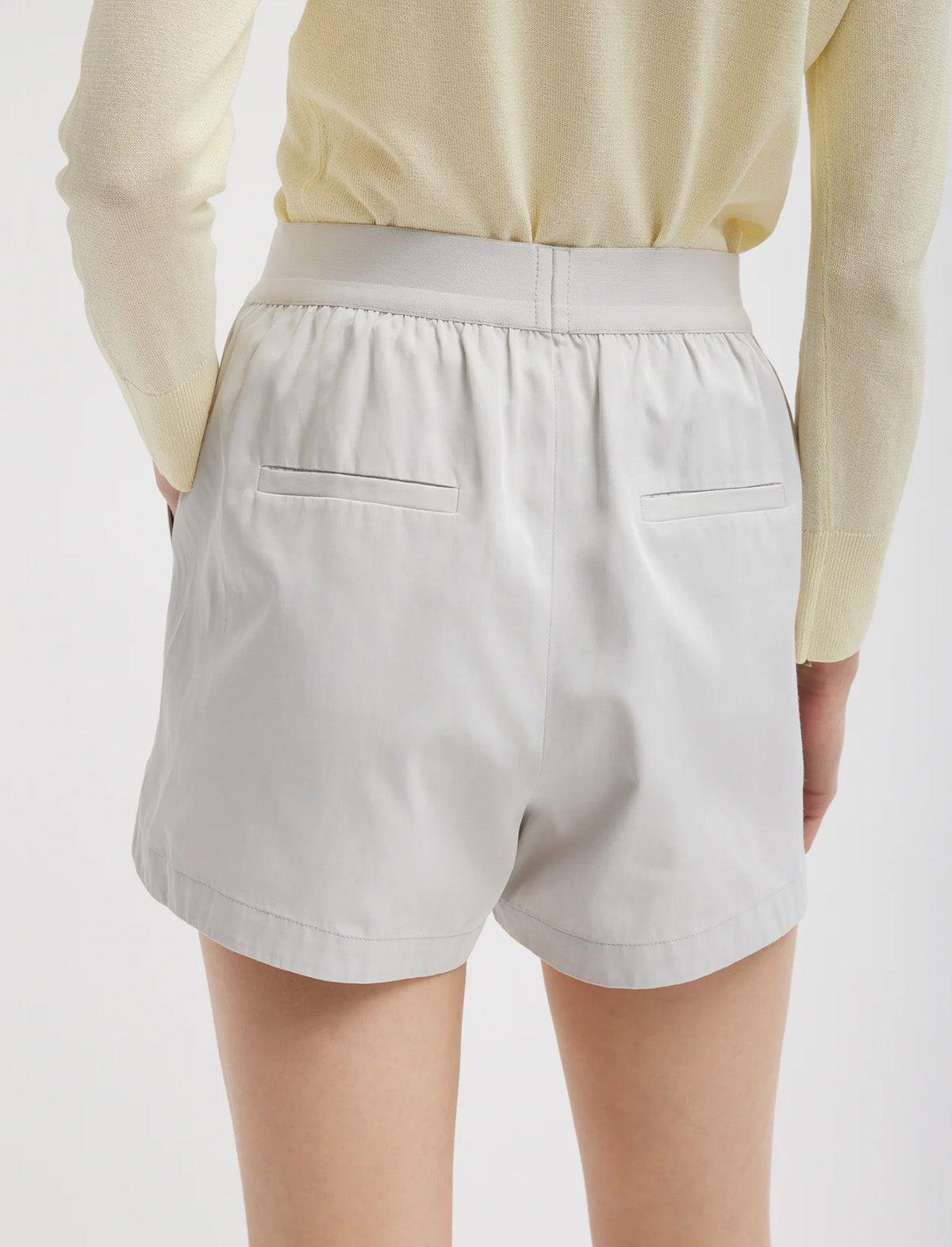 TIBI Drapey Suiting Pull On Short In Stone