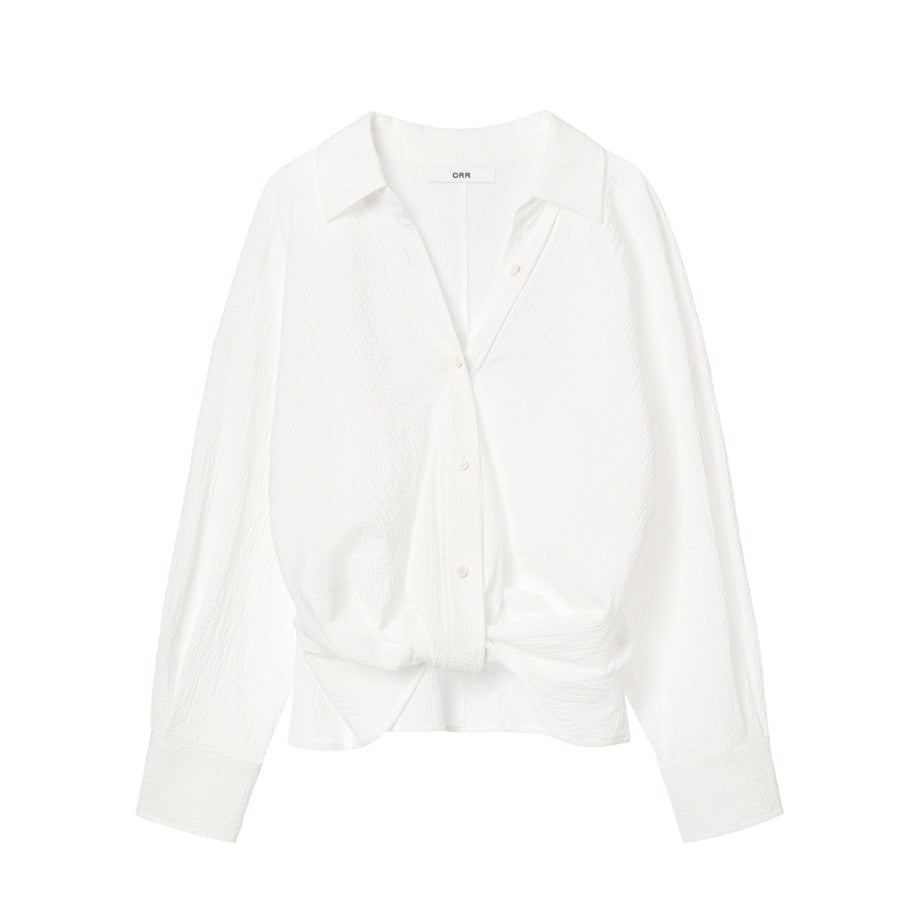 ORR Seersucker Twist Shirt White