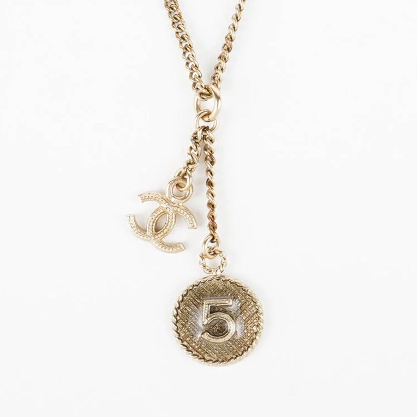 CHANEL Gold Necklace Coco No.5 vintage