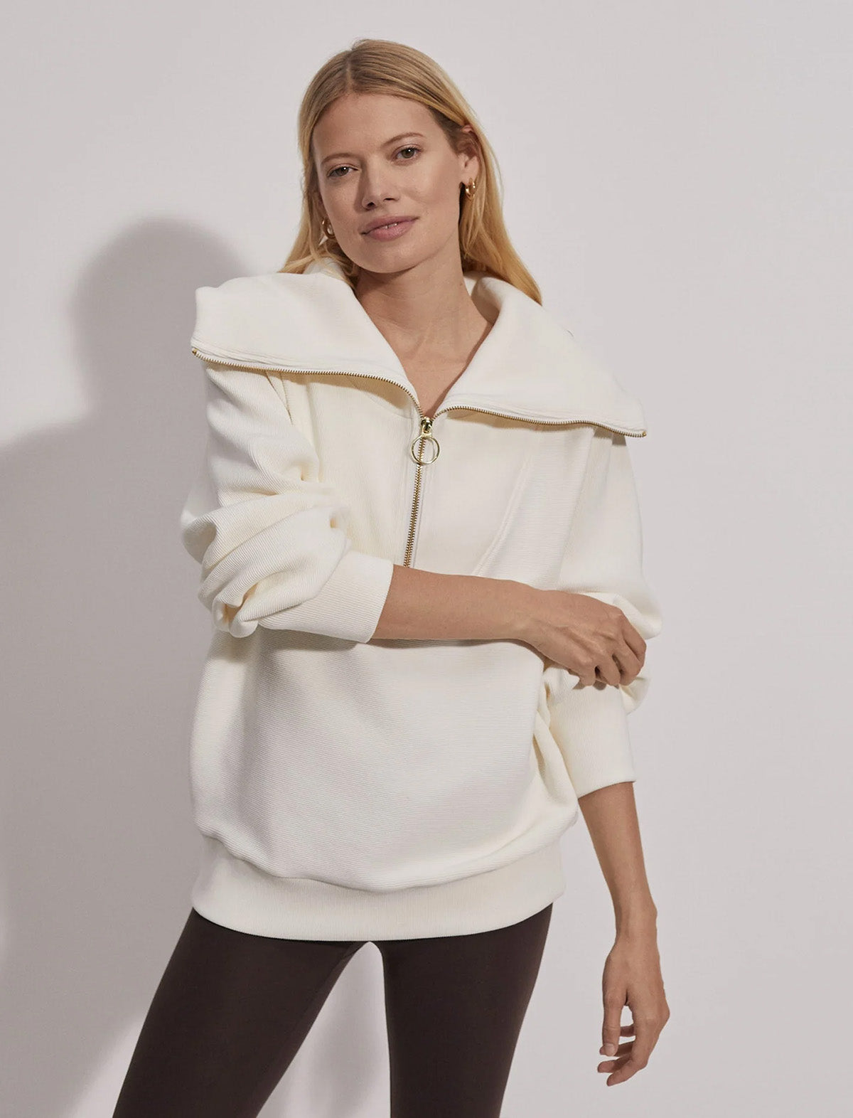 VARLEY Vine Half-Zip Pullover In Ivory