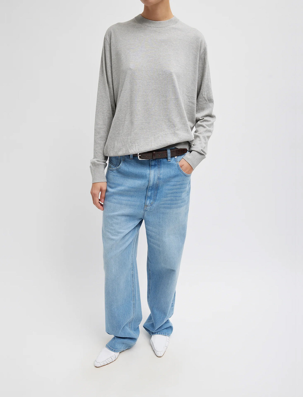 TIBI Vintage Wash Denim Dennis Jean in Vintage Blue
