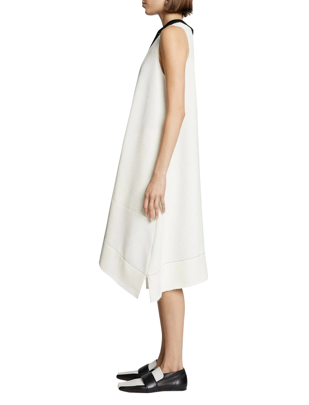 PROENZA SCHOULER WHITE LABEL Ribbed Bi-Color Dress in White