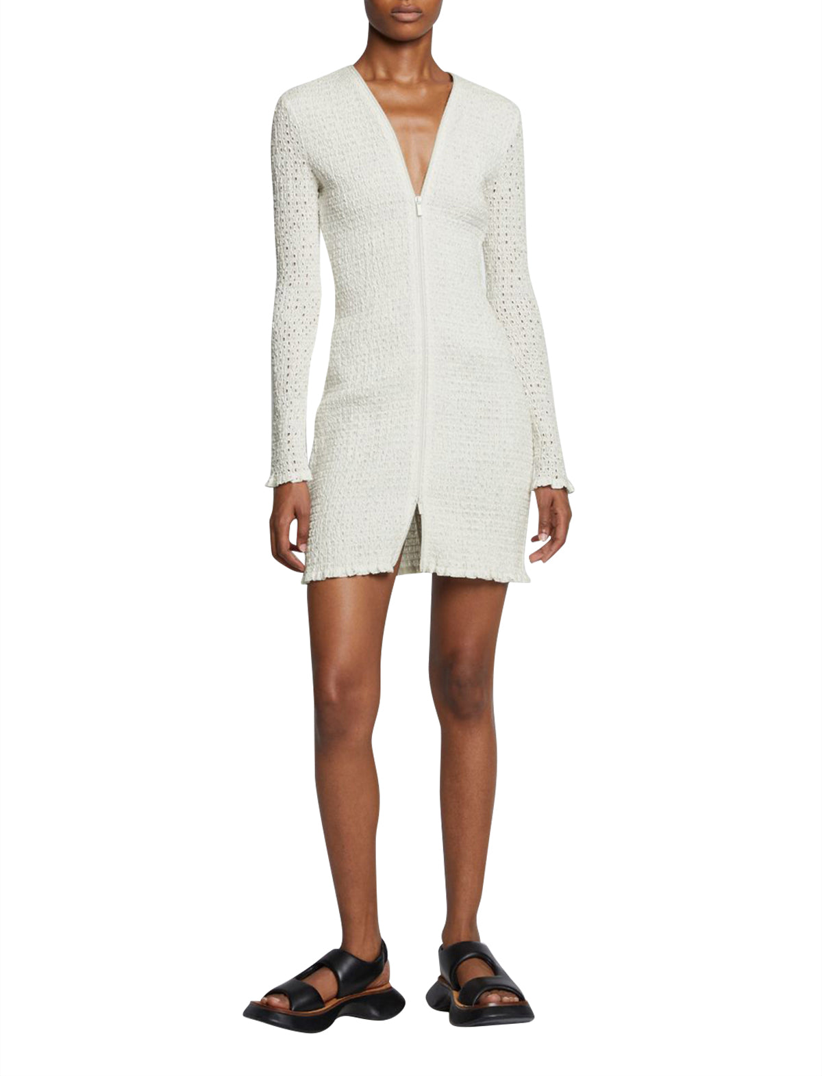 PROENZA SCHOULER WHITE LABEL Broderie Anglaise Dress in Off-White
