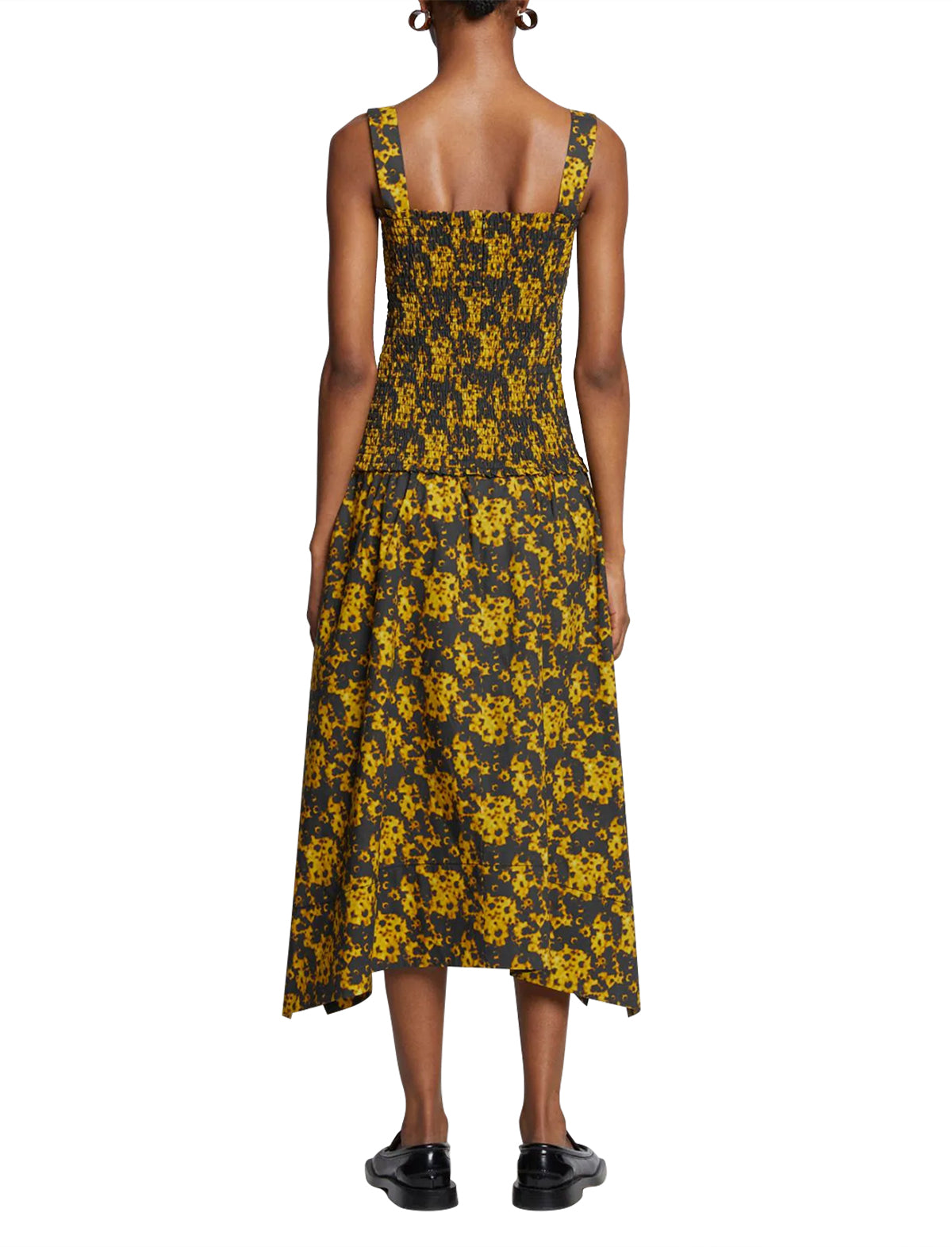 PROENZA SCHOULER WHITE LABEL Sunflower Poplin Smocked Dress in