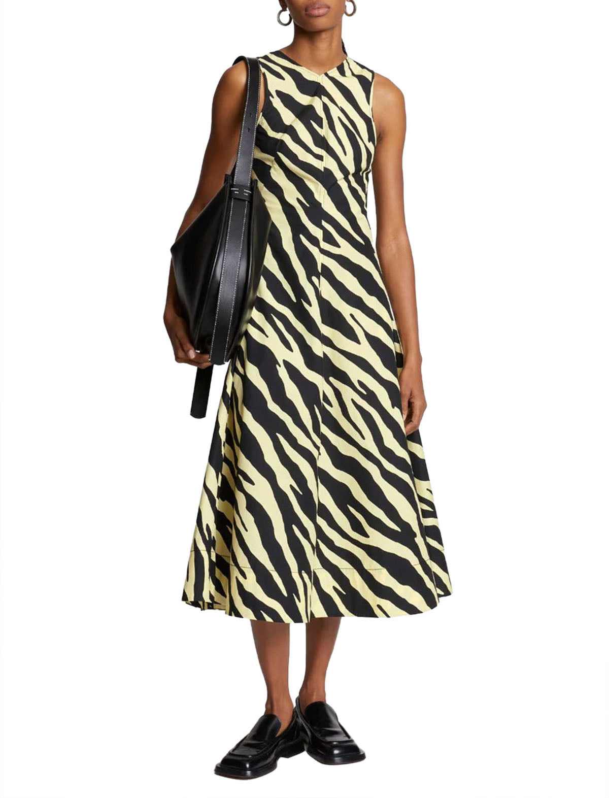 PROENZA SCHOULER WHITE LABEL Sleeveless Dress In Zebra Black/Butter
