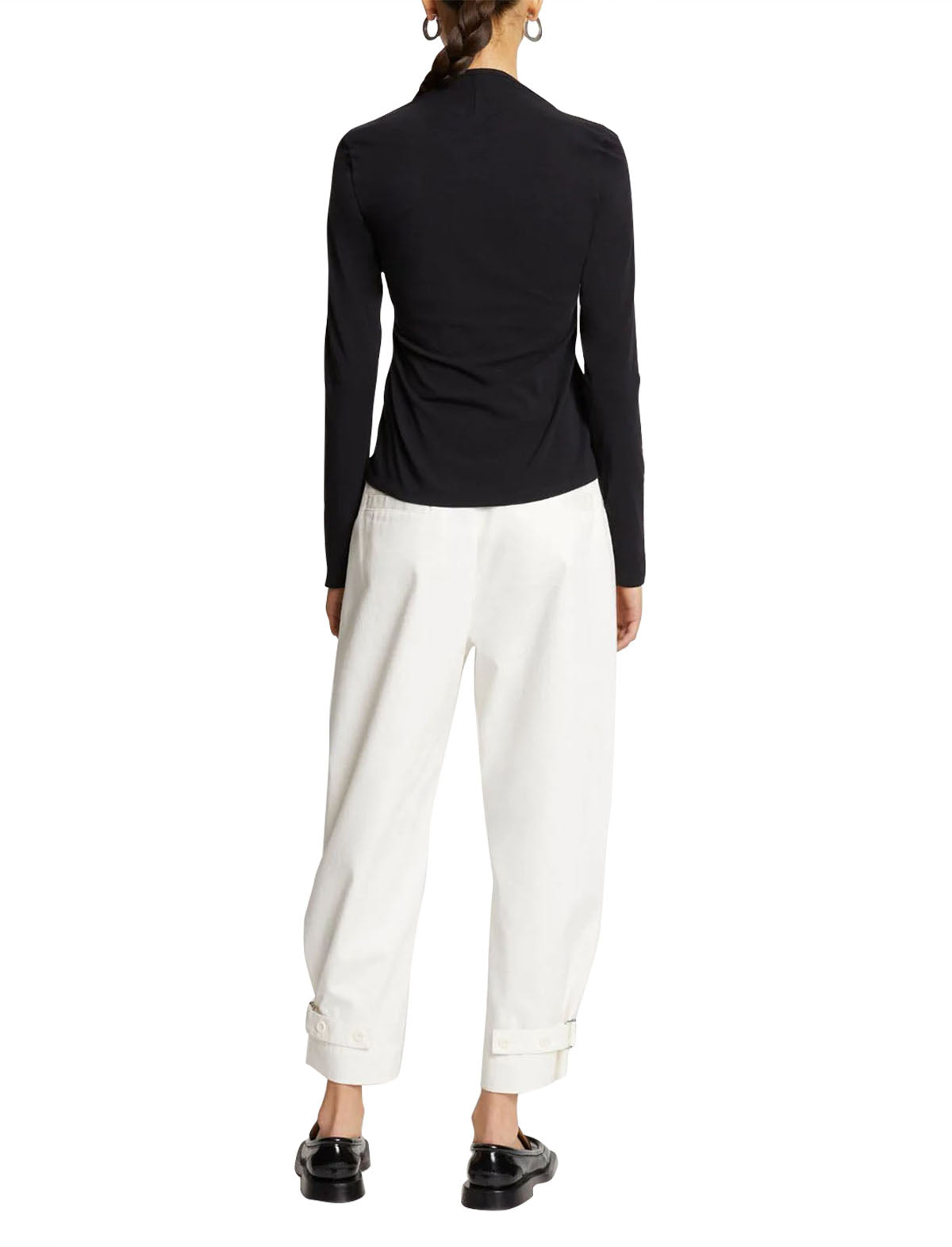 PROENZA SCHOULER WHITE LABEL Long Sleeve Keyhole Top In Black