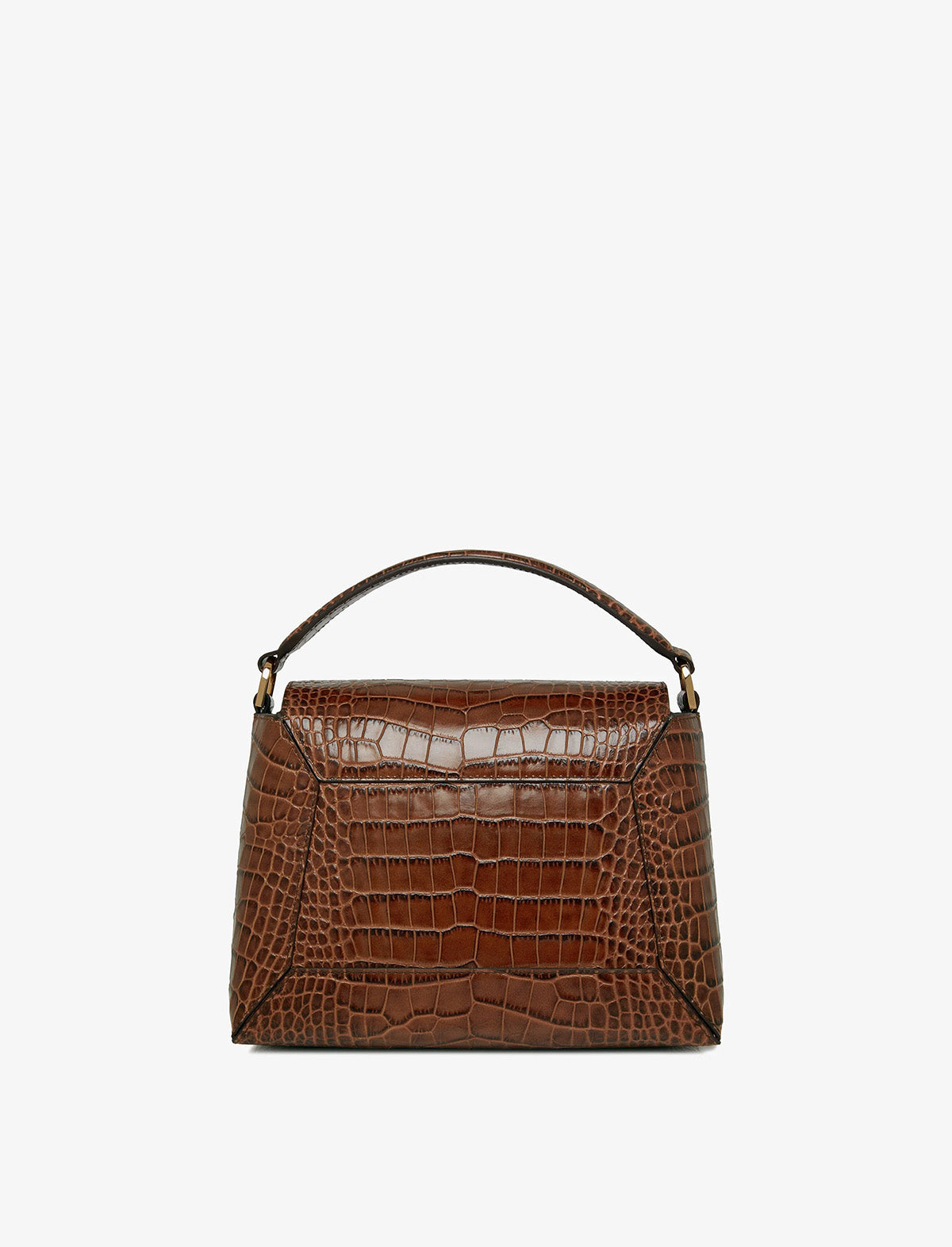 STRATHBERRY Mosaic Bag in Embossed Croc Walnut