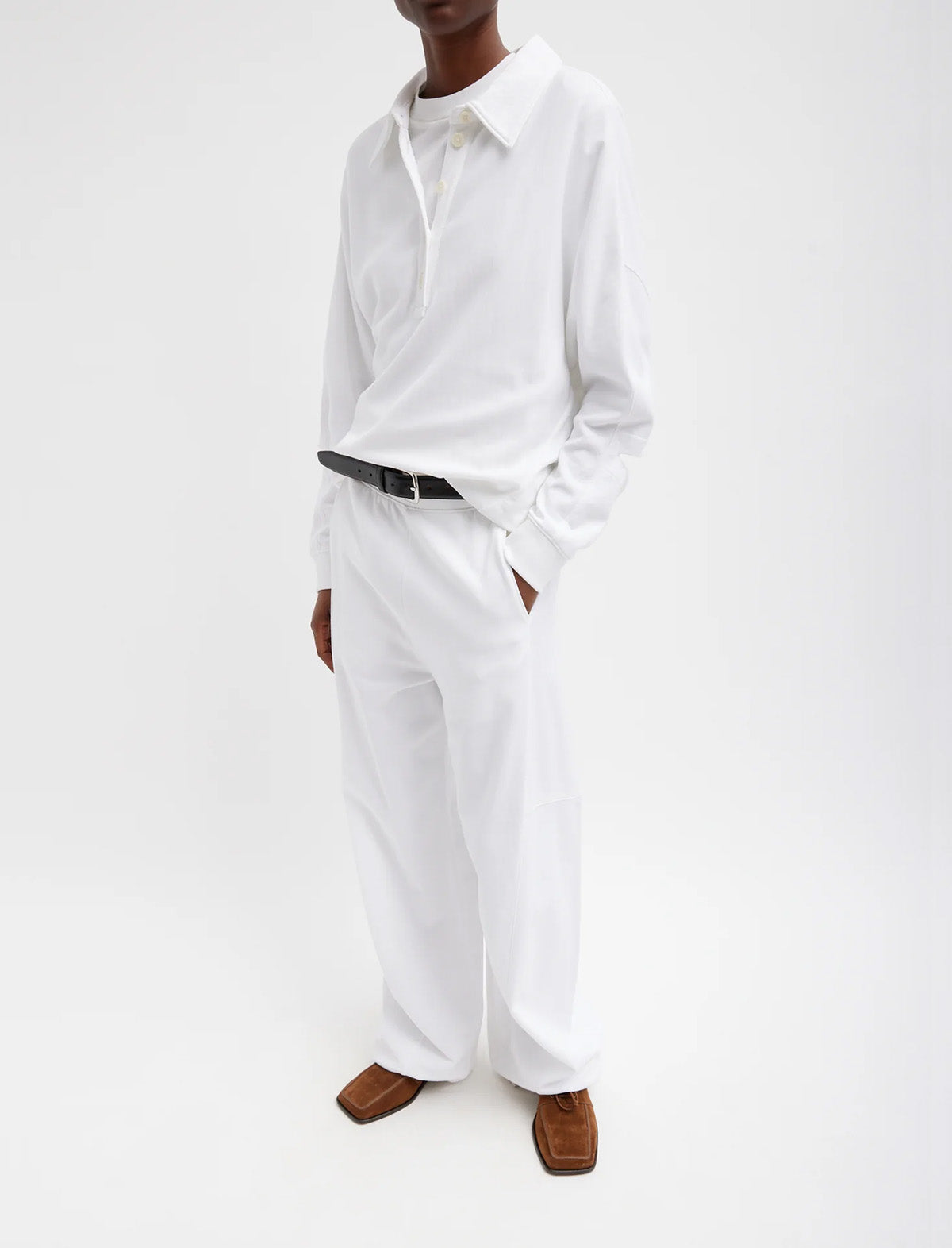 TIBI Summer Sweatshirting Winslow Pant in White