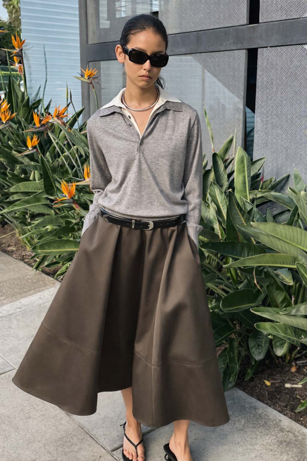 ORR Satin Full Skirt Brown