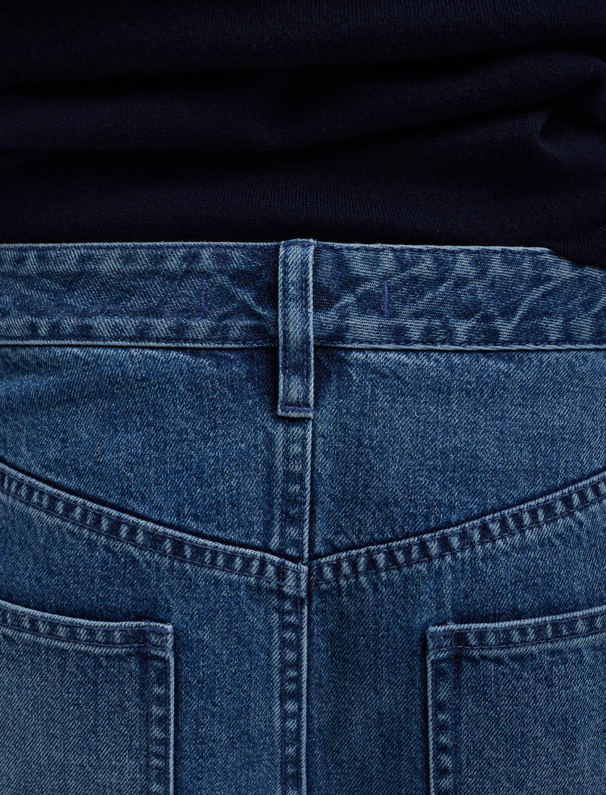 TIBI Zippered Denim Jogger in Classic Blue