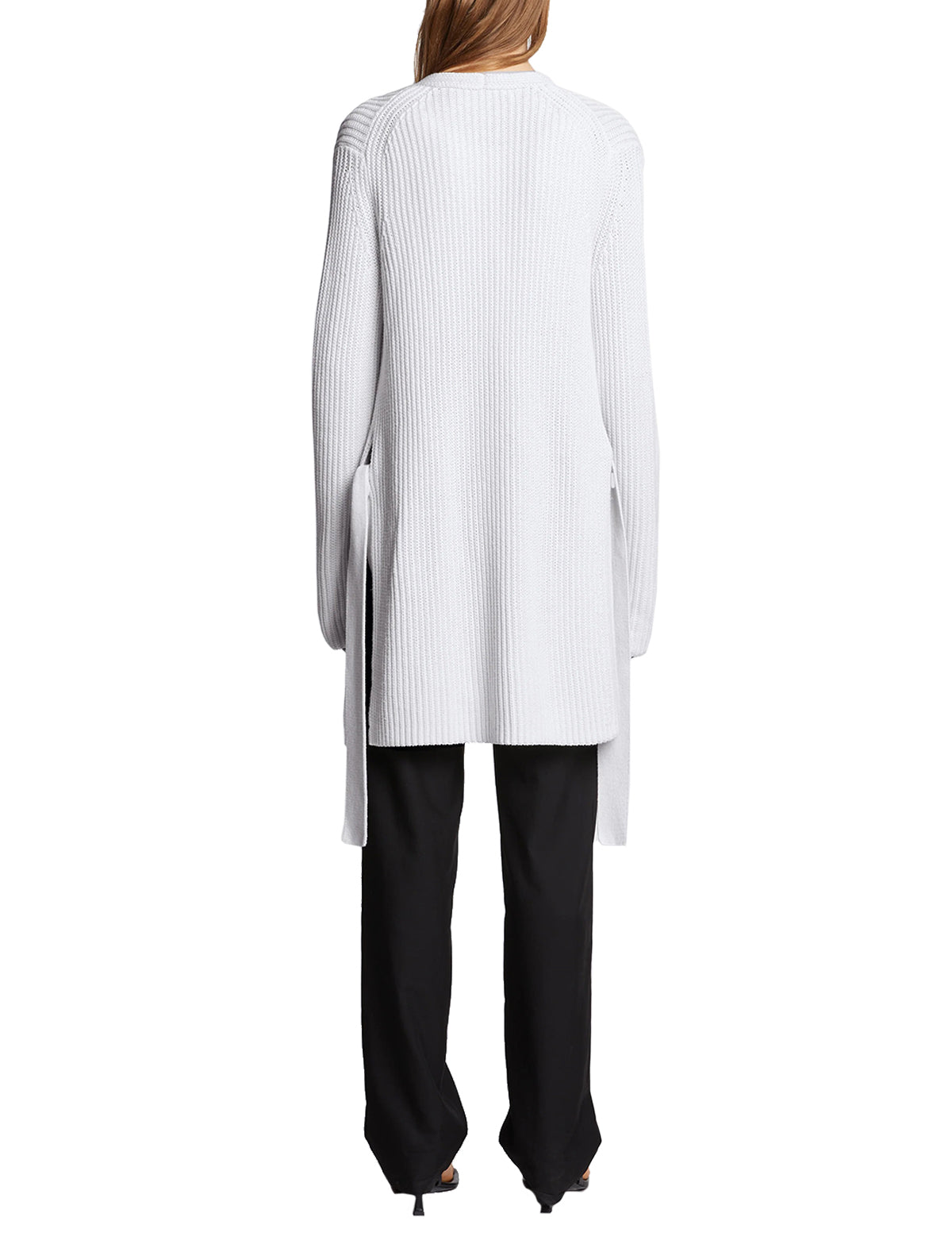 PROENZA SCHOULER WHITE LABEL Ribbed Cotton Cashmere Cardigan In Off White
