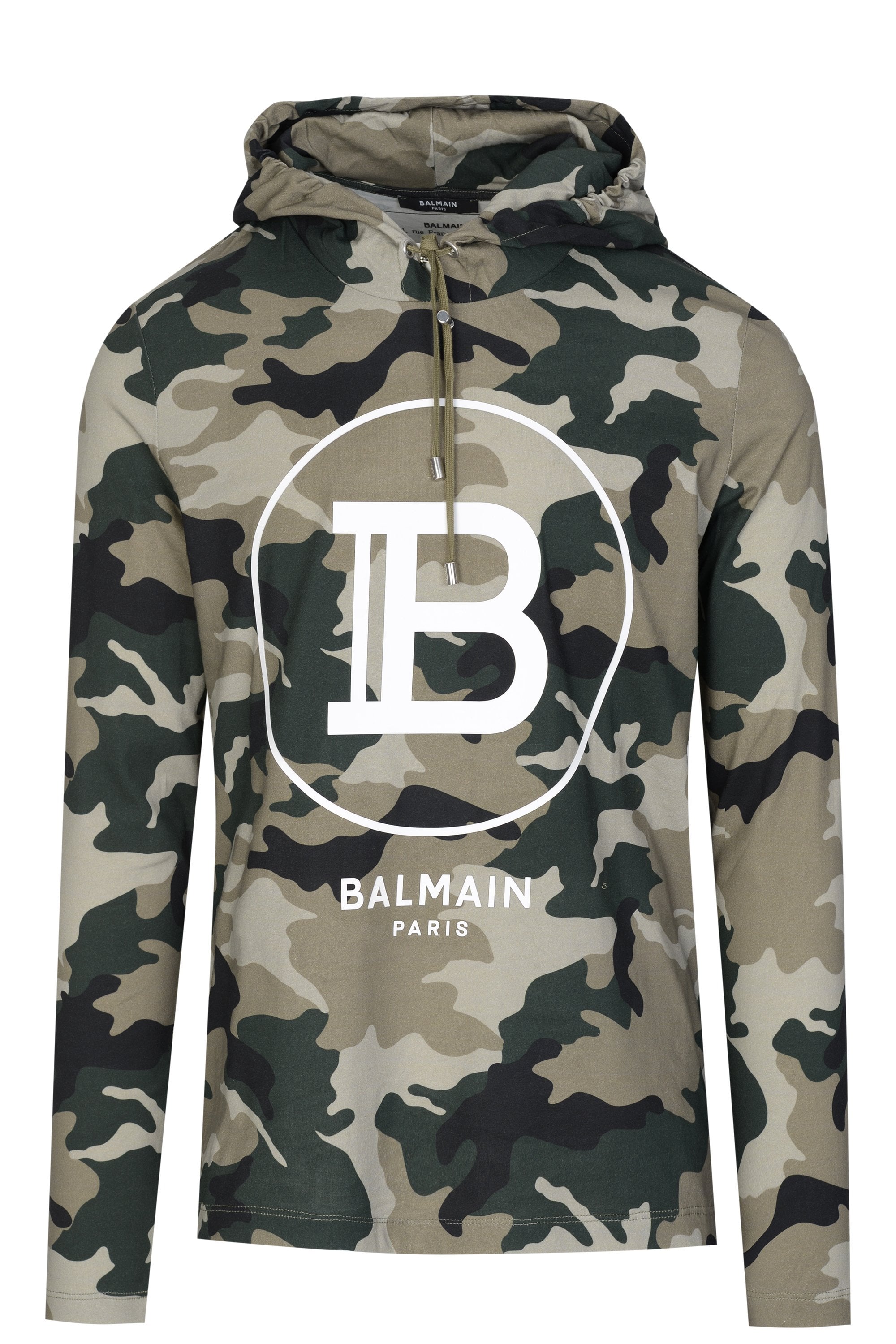 Balmain Camouflage Print Hoodie