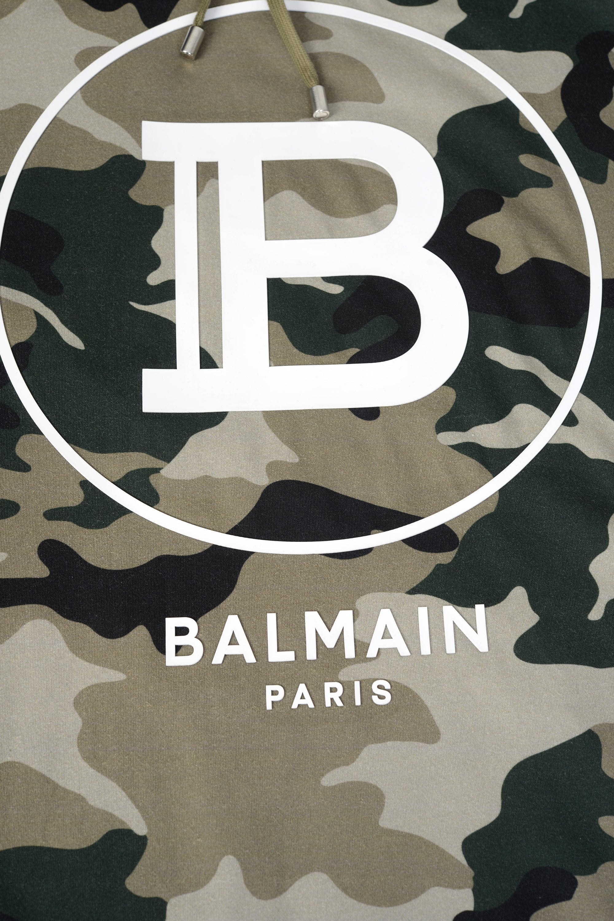 Balmain Camouflage Print Hoodie