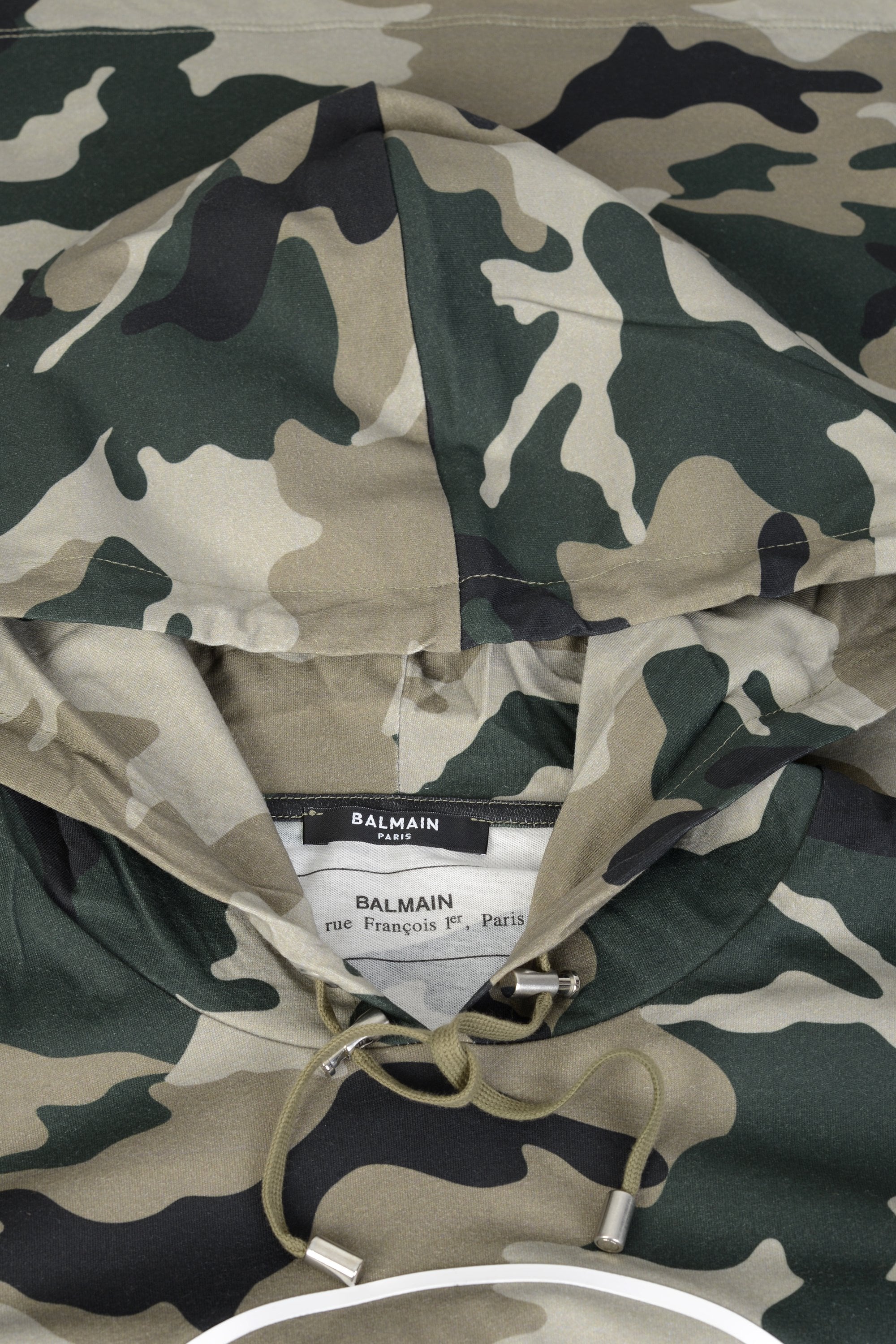 Balmain Camouflage Print Hoodie