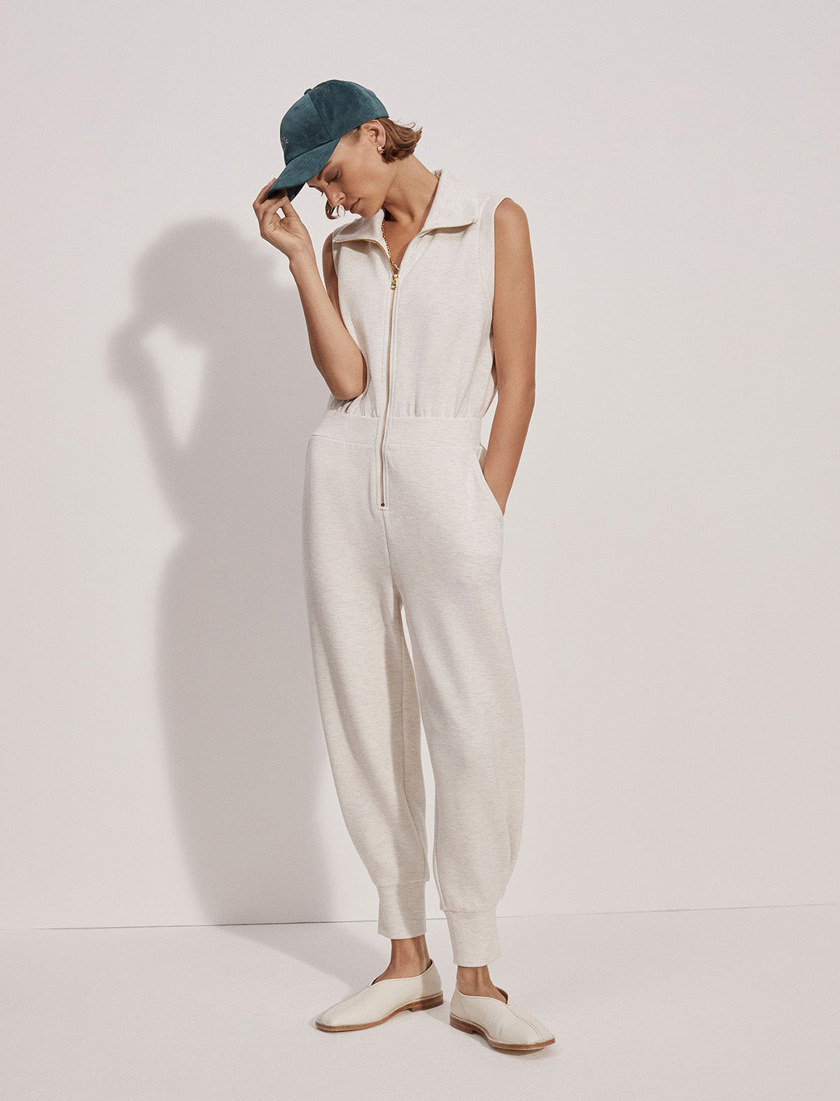 VARLEY DoubleSoft™️ Madelyn Jumpsuit In Ivory Marl