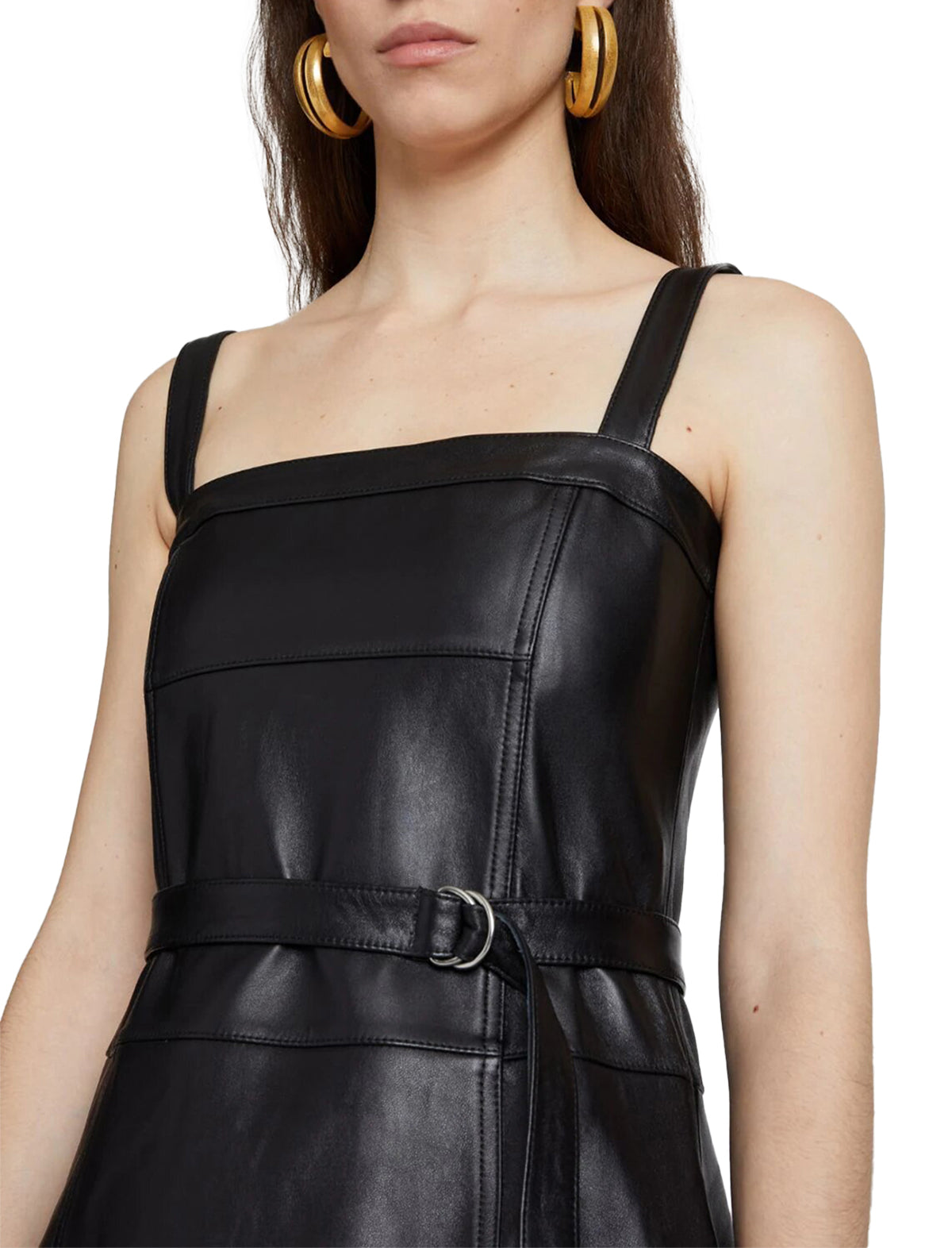 PROENZA SCHOULER WHITE LABEL Leather Belted Dress in Black