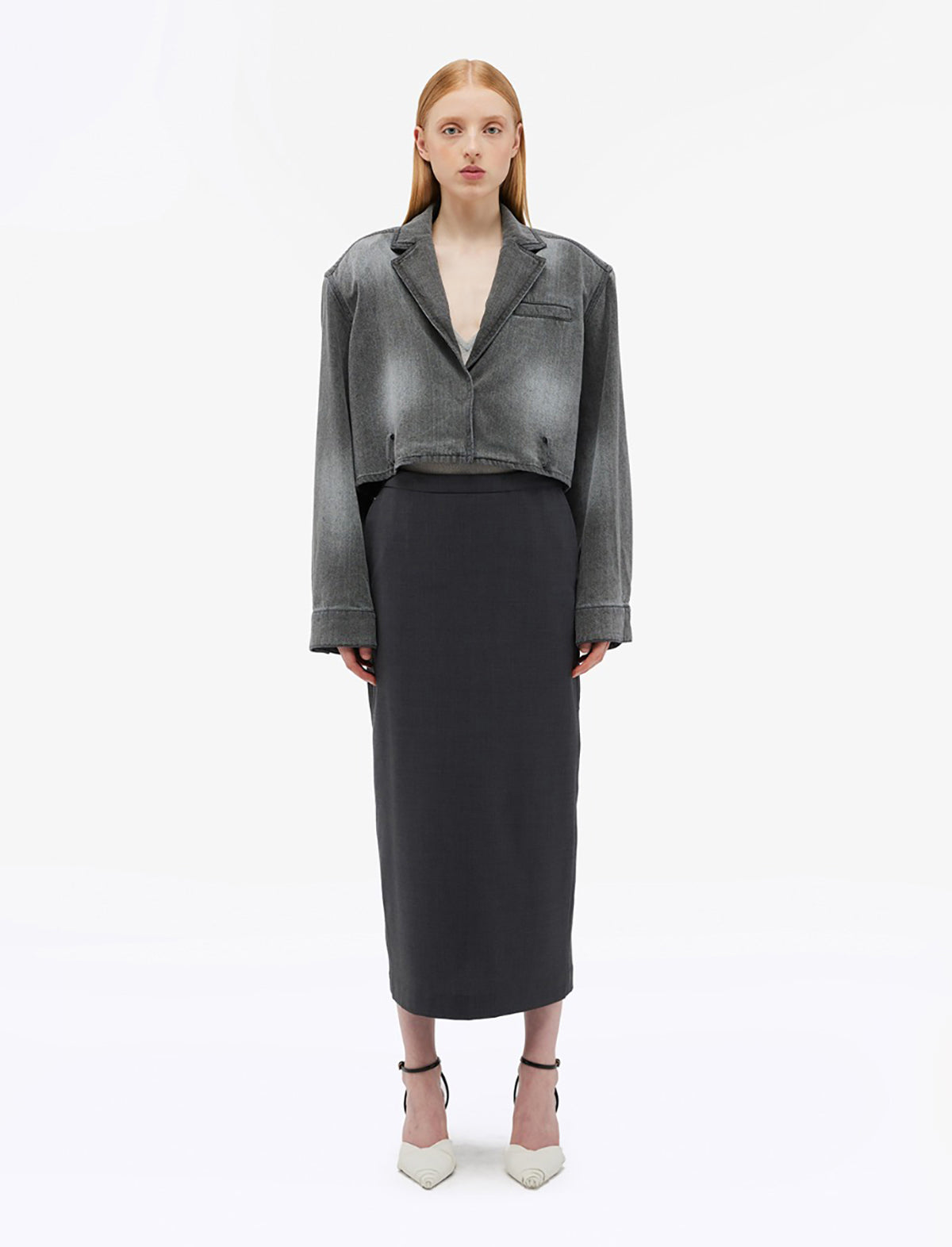 REMAIN Suiting Midi Skirt in Castlerock