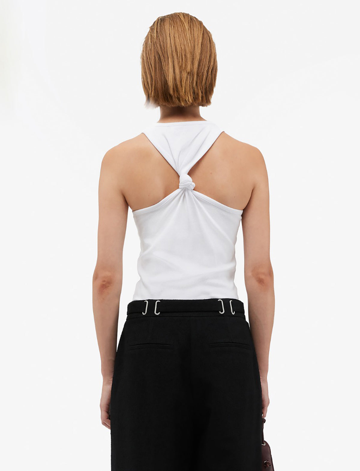 REMAIN Knotted Back Rib Top in Bright White