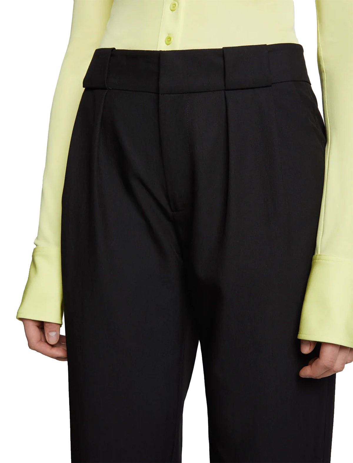 PROENZA SCHOULER WHITE LABEL Drapey Suiting Trouser in Black