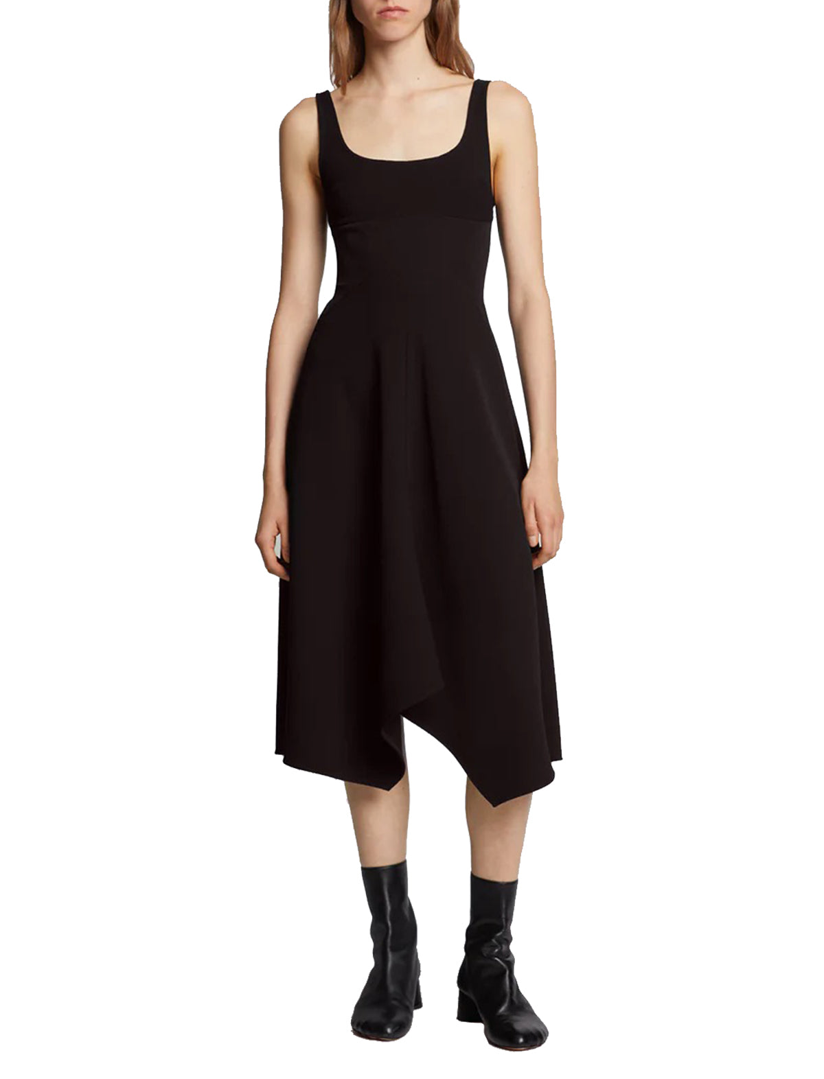 PROENZA SCHOULER WHITE LABEL Barre Aymmetrical Knit Dress in Black