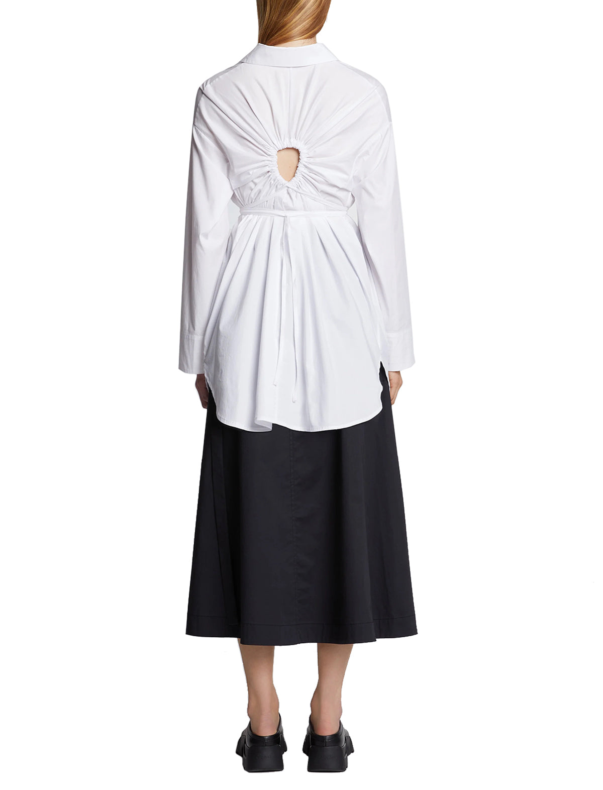 PROENZA SCHOULER WHITE LABEL Soft Poplin Shirt Dress in Off White