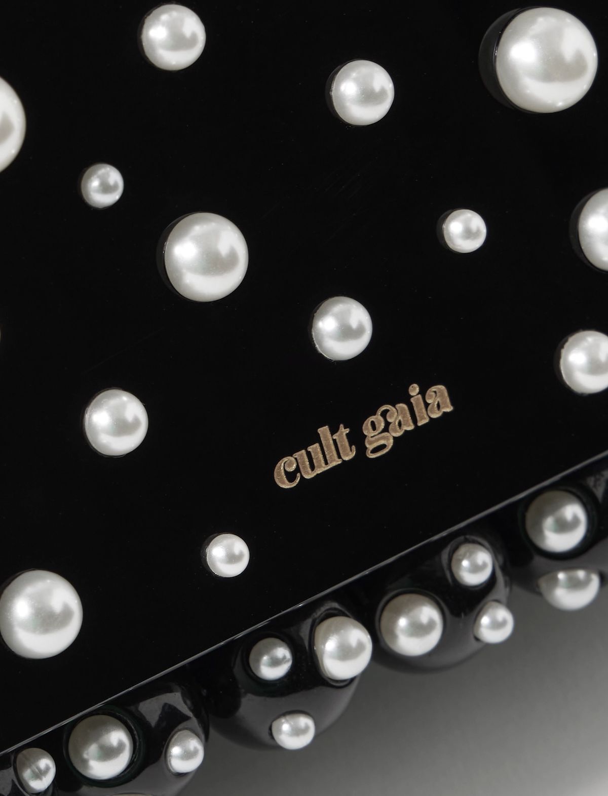 CULT GAIA EOS Resin Box Clutch in Black Pearl