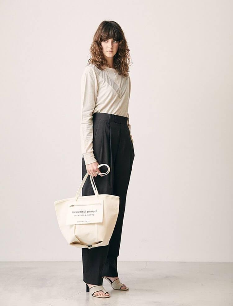 BEAUTIFUL PEOPLE 2-way Canvas Tote Bag in Ecru | CLOSET Singapore