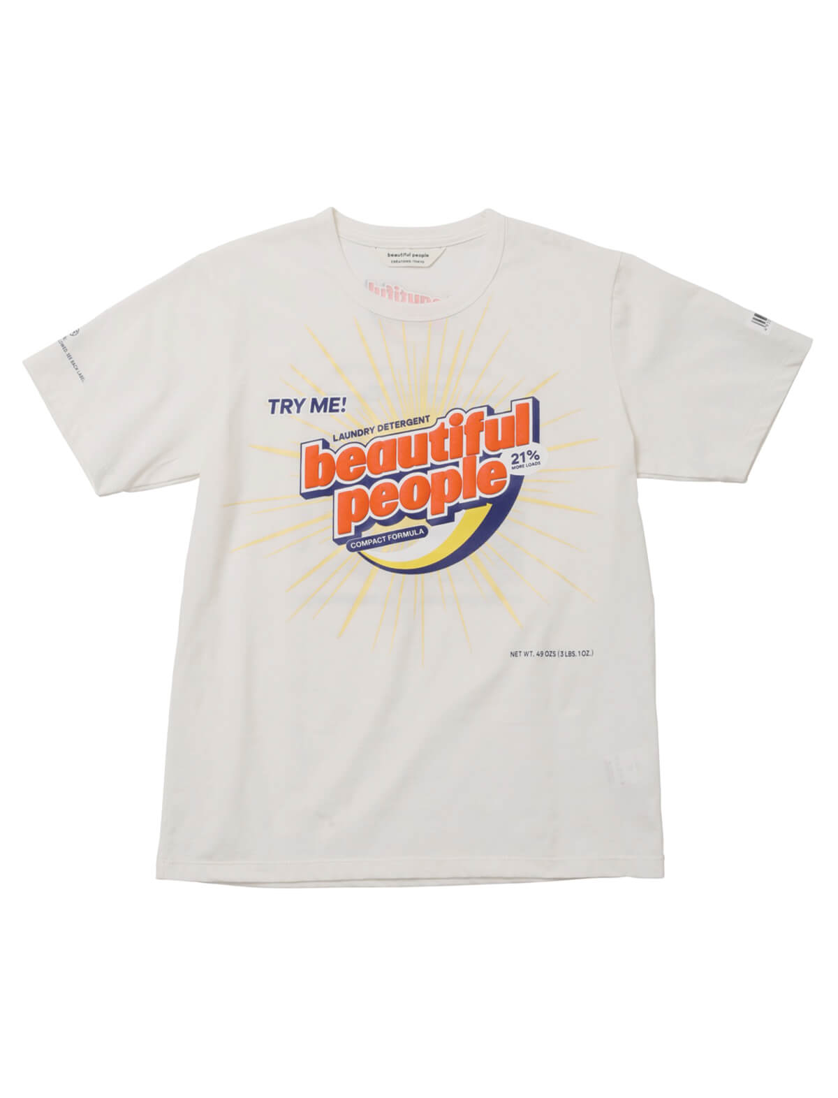 BEAUTIFUL PEOPLE Cotton Graphic T-shirt in Ecru