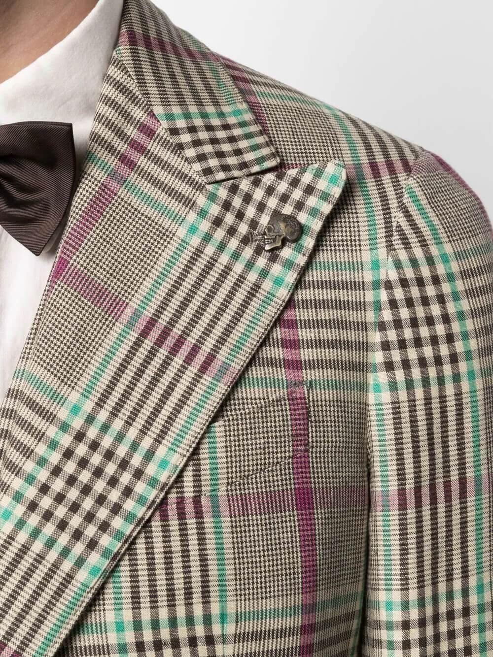 GABRIELE PASINI 3-Piece Suit in Brown Prince of Wales | CLOSET Singapore