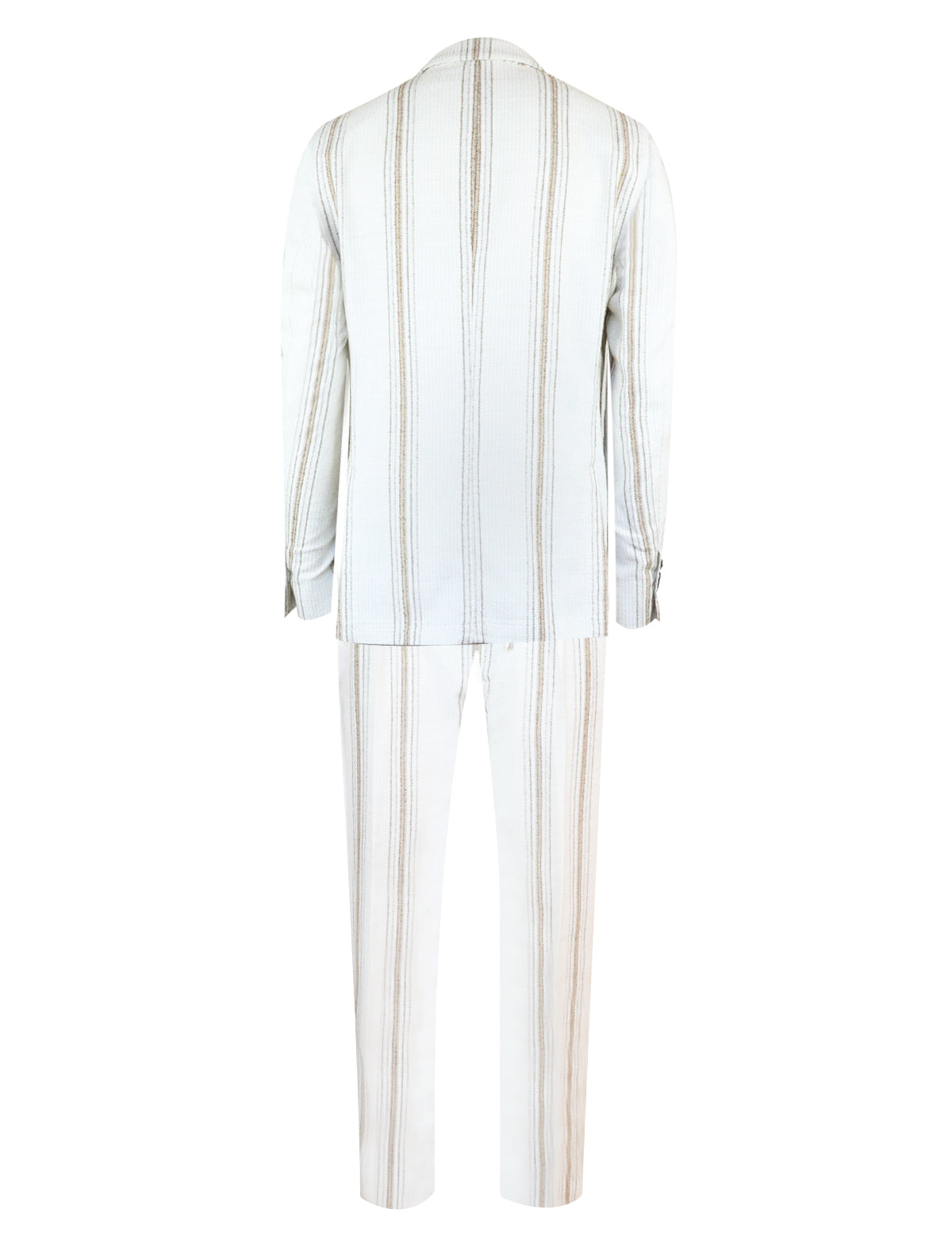 GABRIELE PASINI 2-Piece Suit in White Beige Stripes