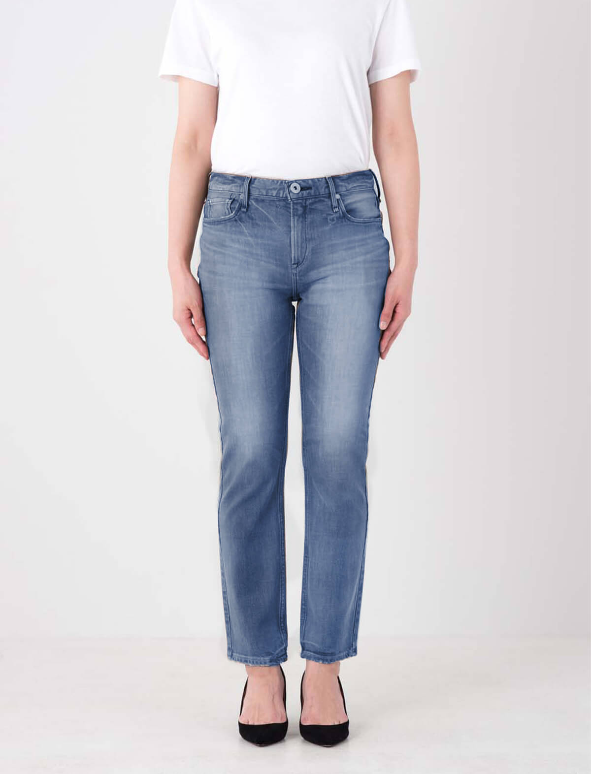 UPPER HIGHTS The Serena Midrise Slim Straight Jeans In Earth
