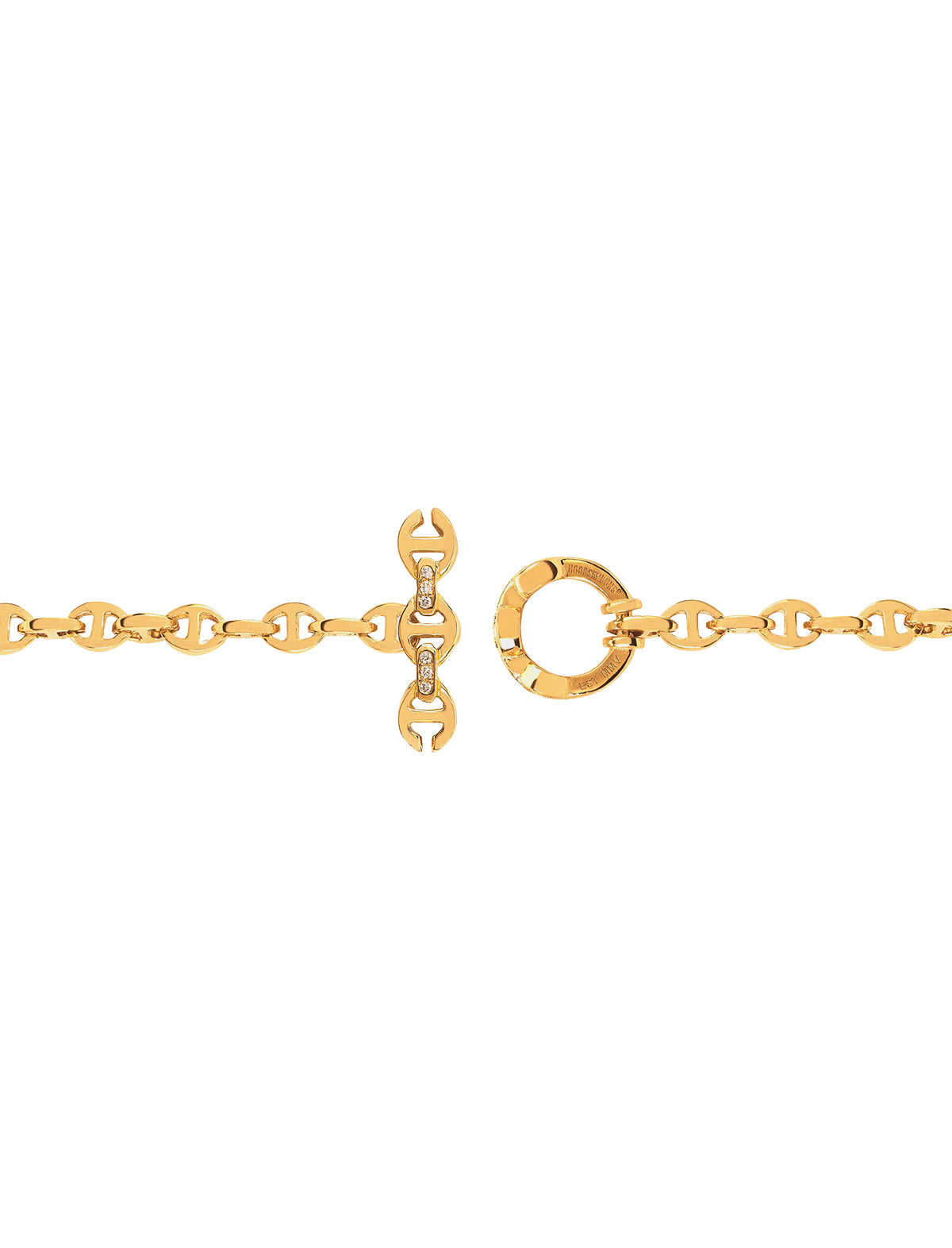 HOORSENBUHS 3mm Five Link Pave Bracelet 18k Yellow Gold