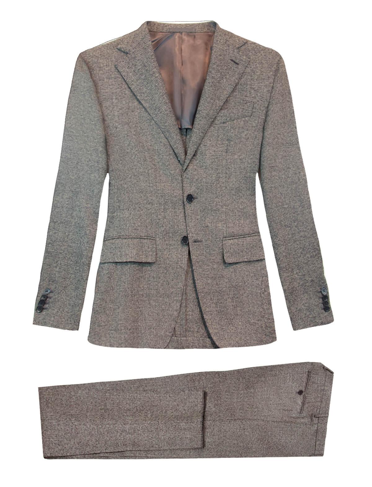 CARUSO 2-Piece Aida Wool Suit in Brown Black | CLOSET Singapore