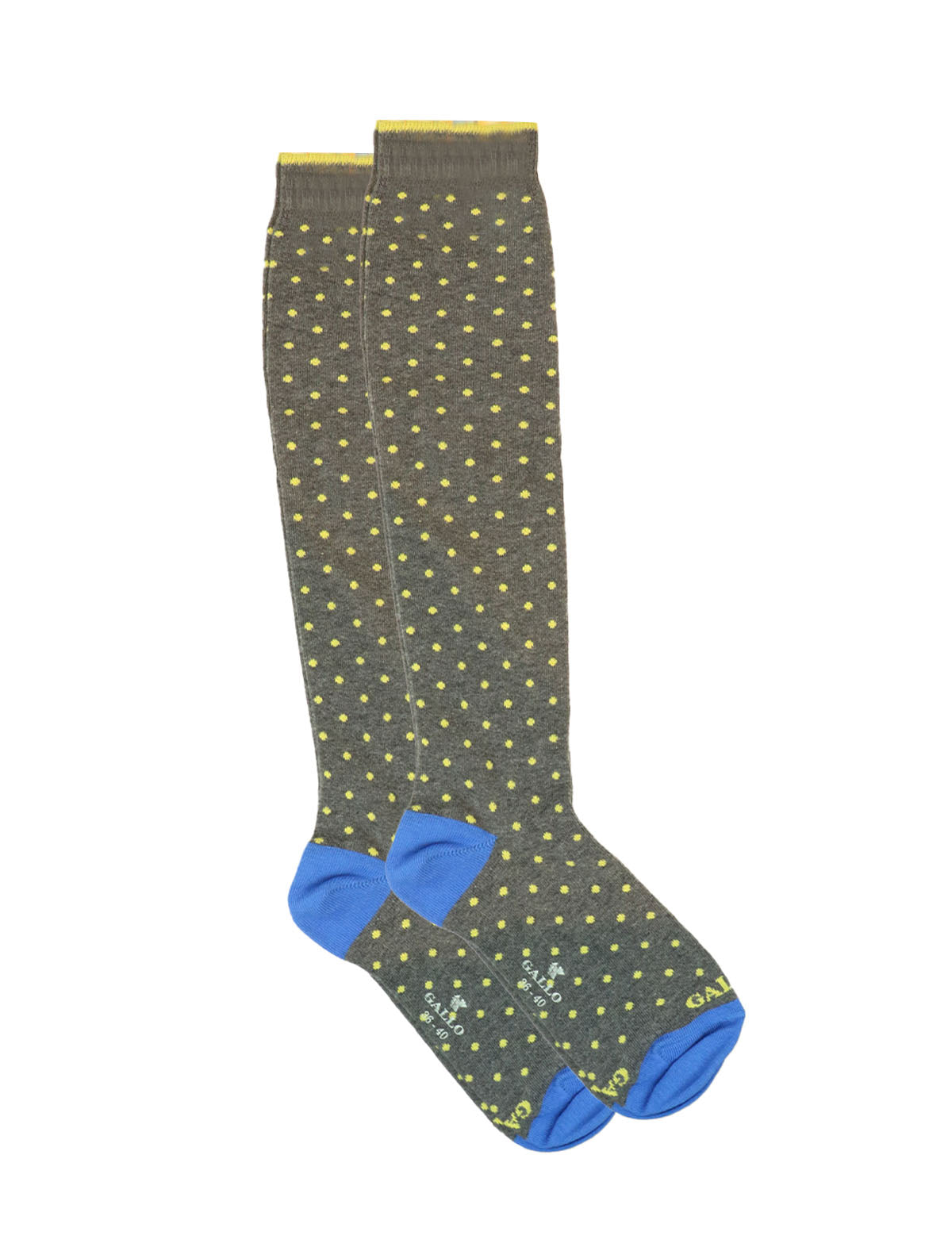 Gallo Long Socks in Olive Polka Dot Print