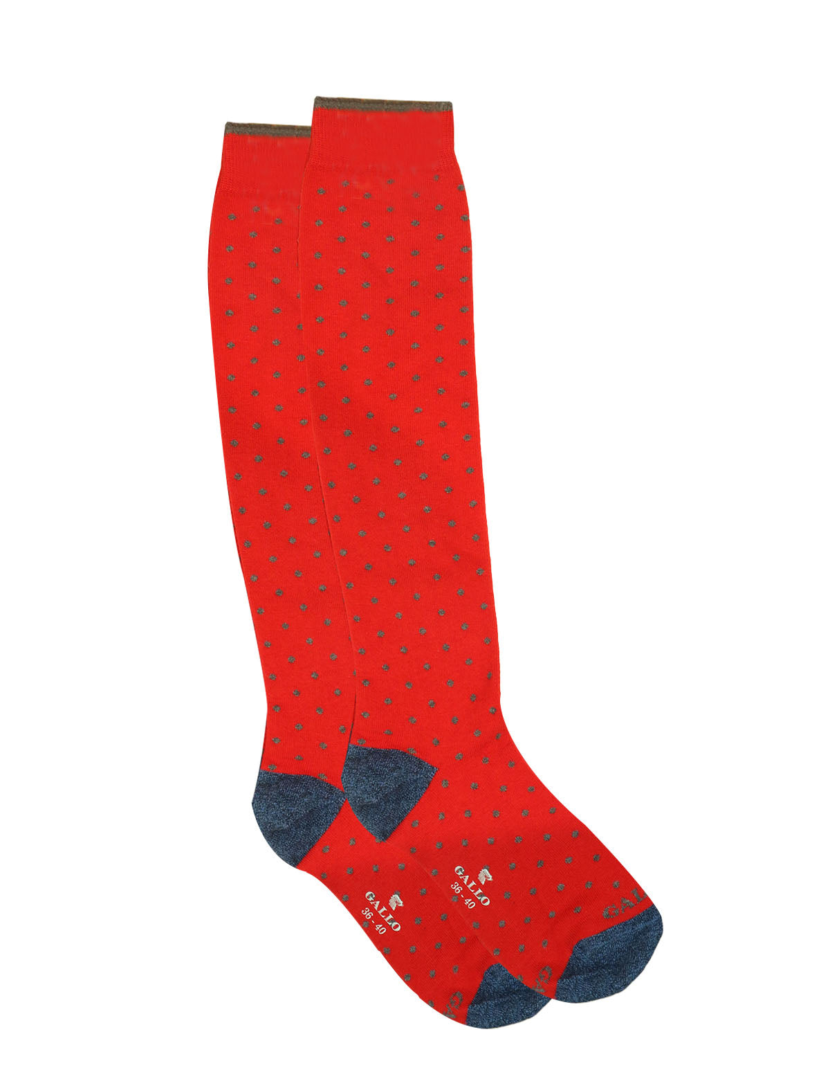 Gallo Long Socks in Red Polka Dot Print