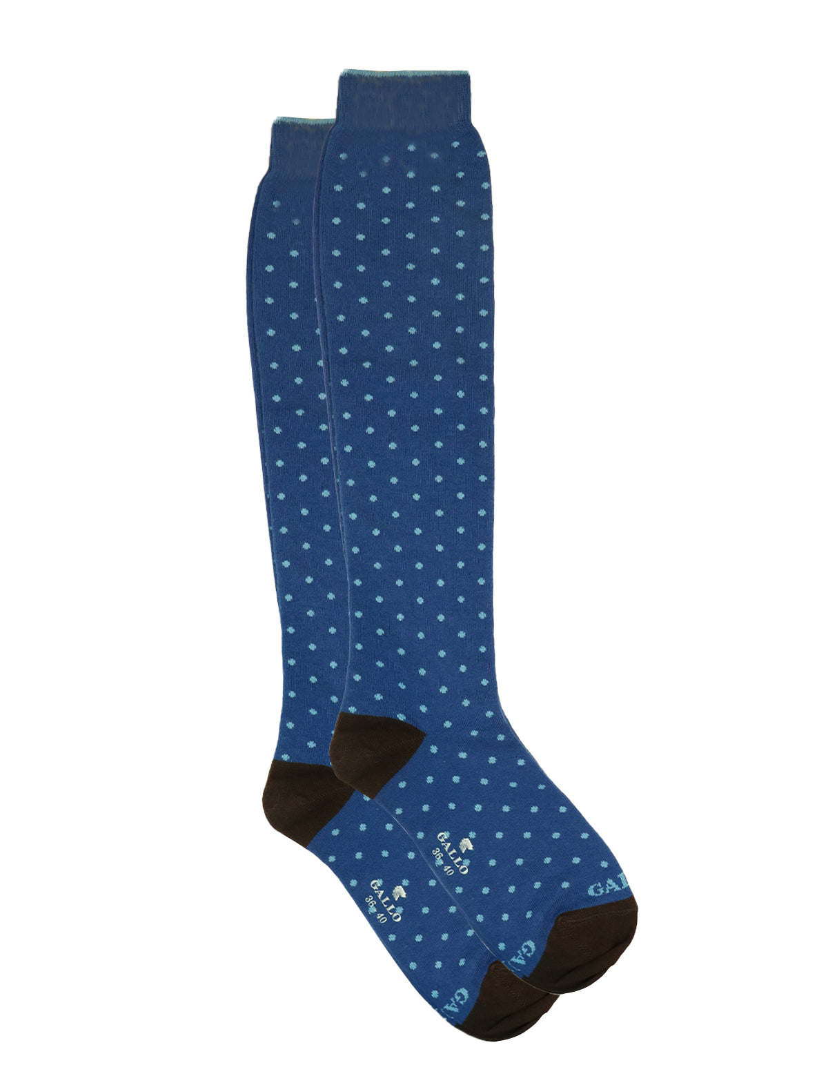 Gallo Long Socks in Blue Polka Dot Print