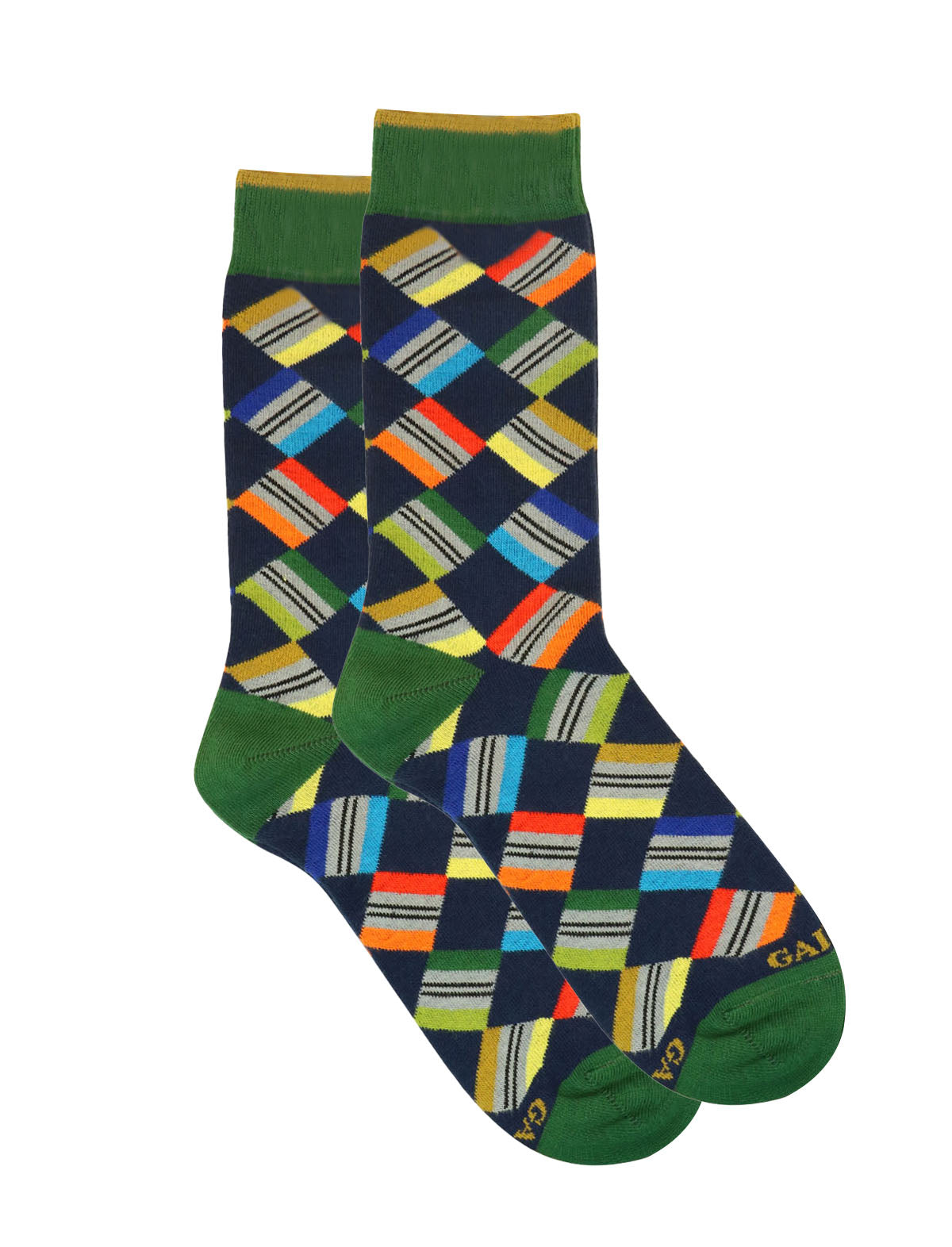 Gallo Socks in Navy w/ Multi-Coloured Print
