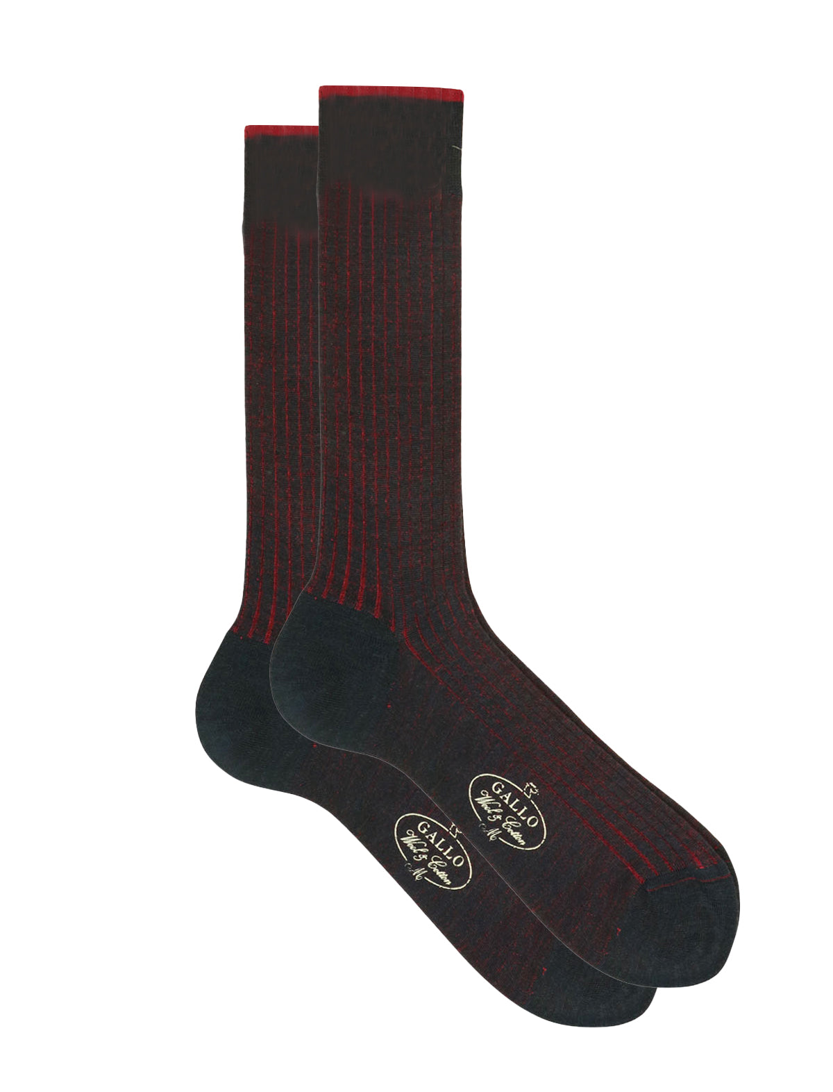 Gallo High Socks in Black w/ Red Pinstripes