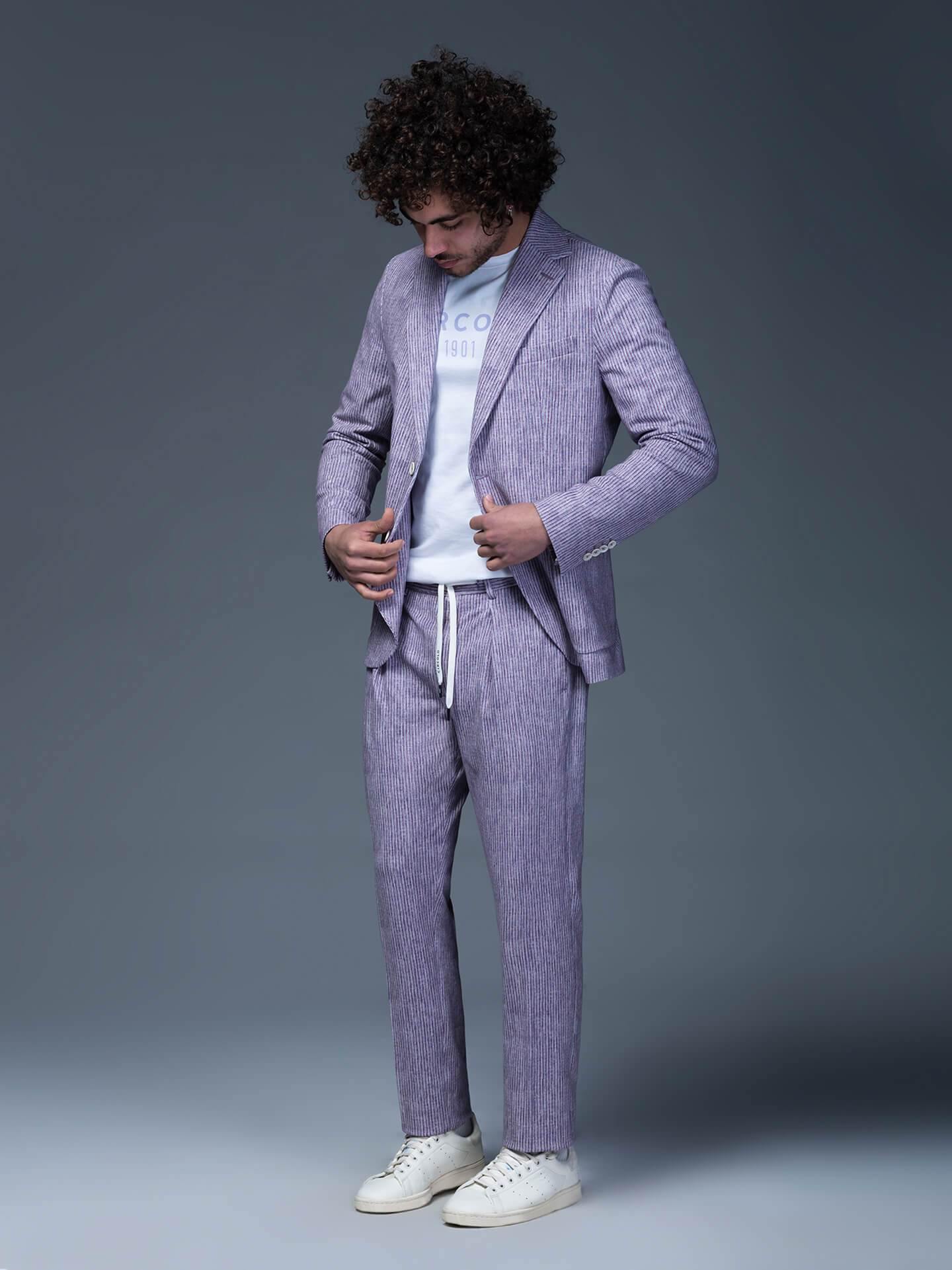 CIRCOLO 1901 Logo Cotton Jersey T-shirt in White/ Lilac | CLOSET Singapore