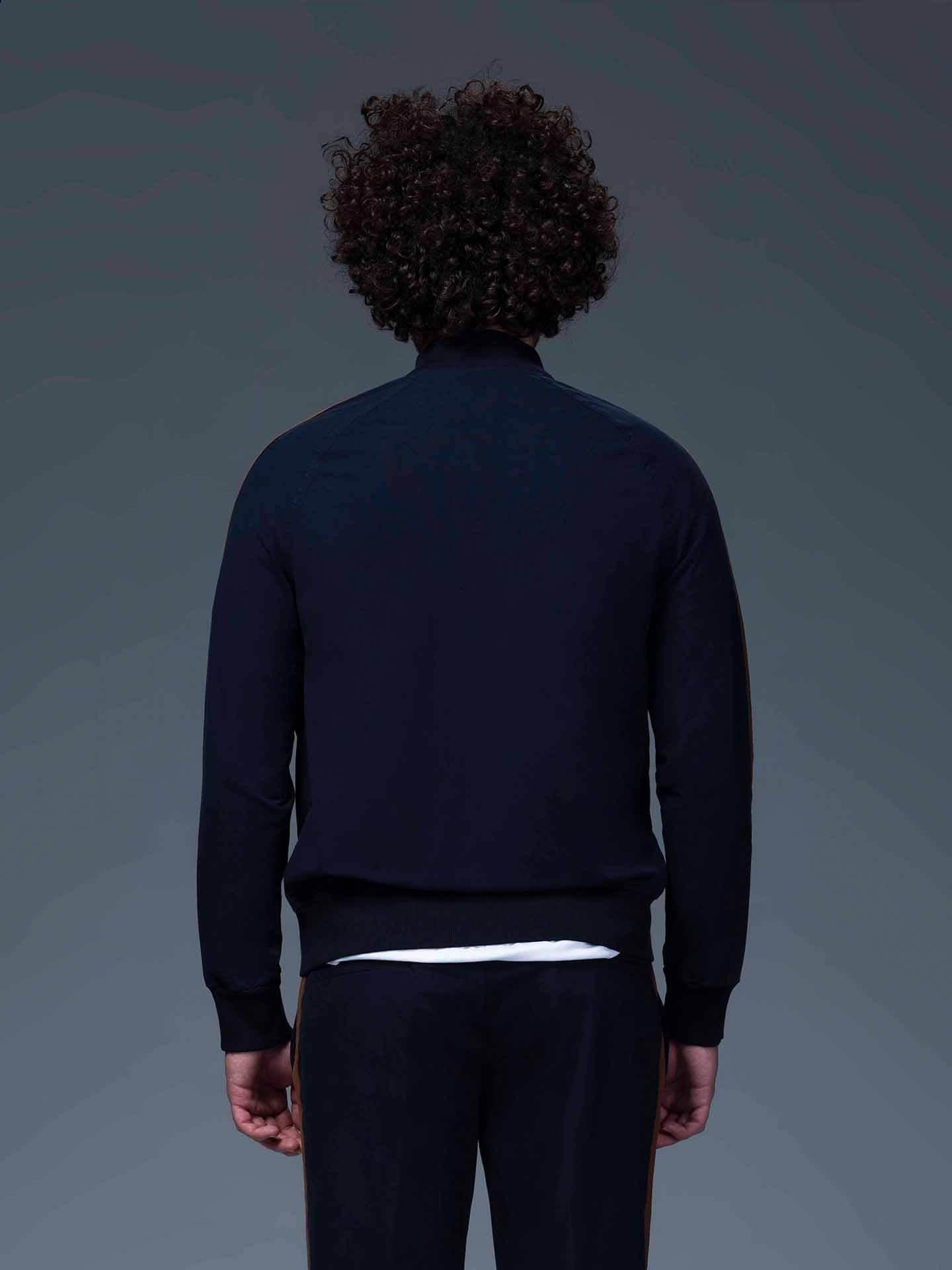 CIRCOLO 1901 Cotton Jersey Bomber Jacket in Navy | CLOSET Singapore