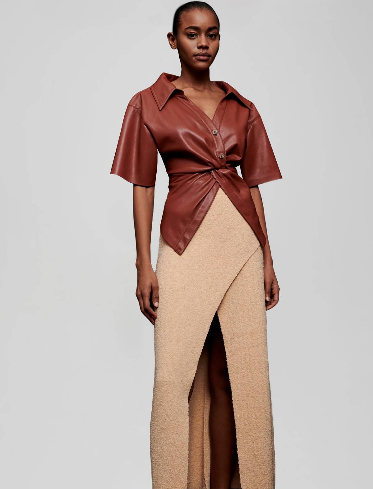 NANUSHKA Ainsley Skirt in Apricot | CLOSET Singapore