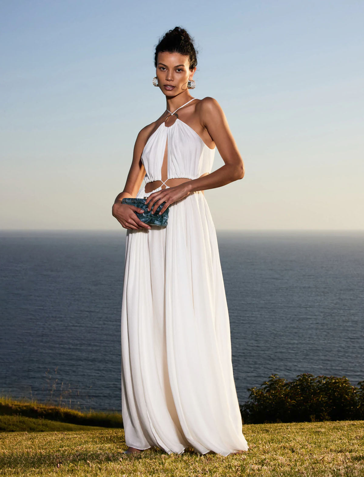CULT GAIA Aphrodite Gown Dress in Off White